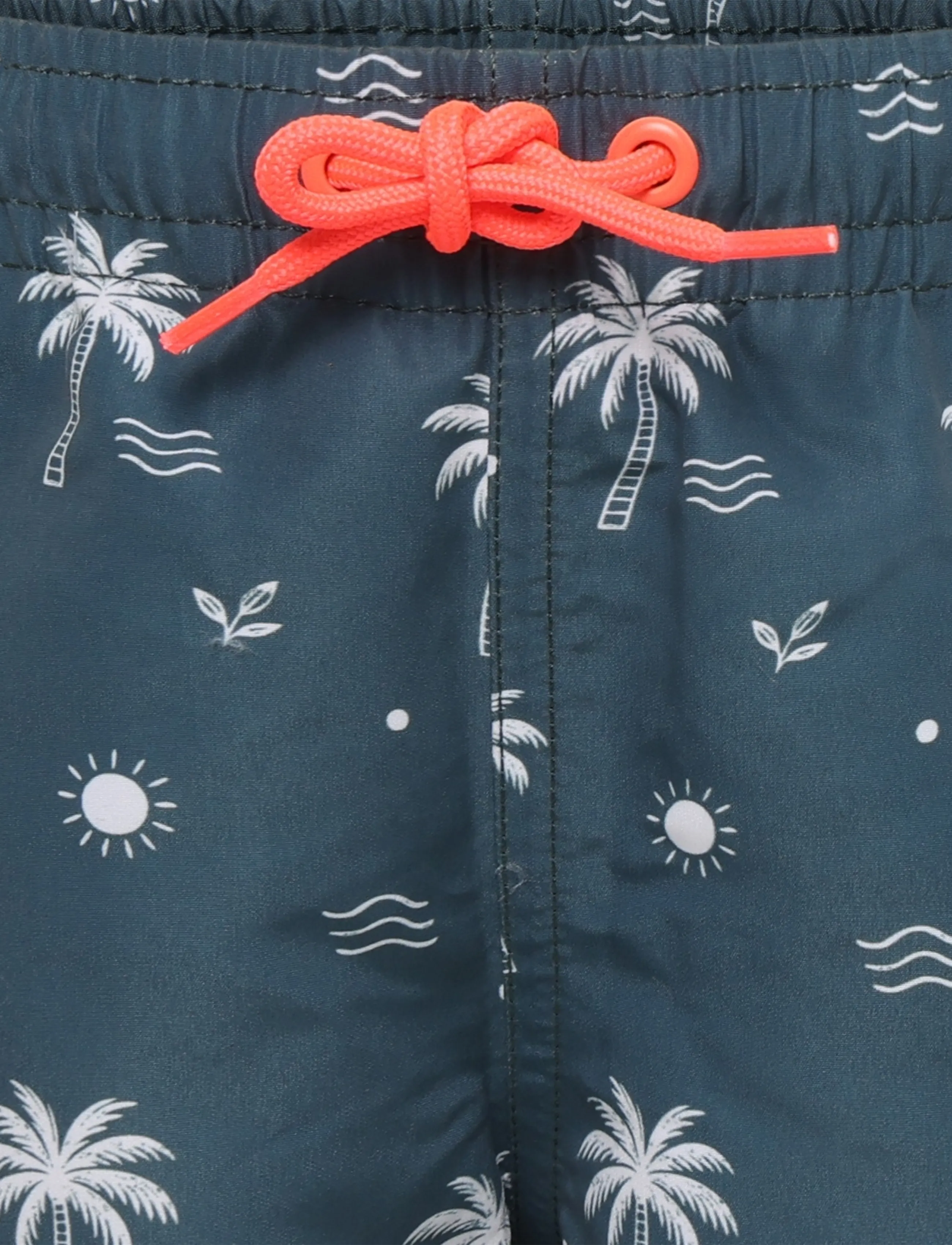 Mango - Palm trees print swimsuit trunks - dark blue - 2