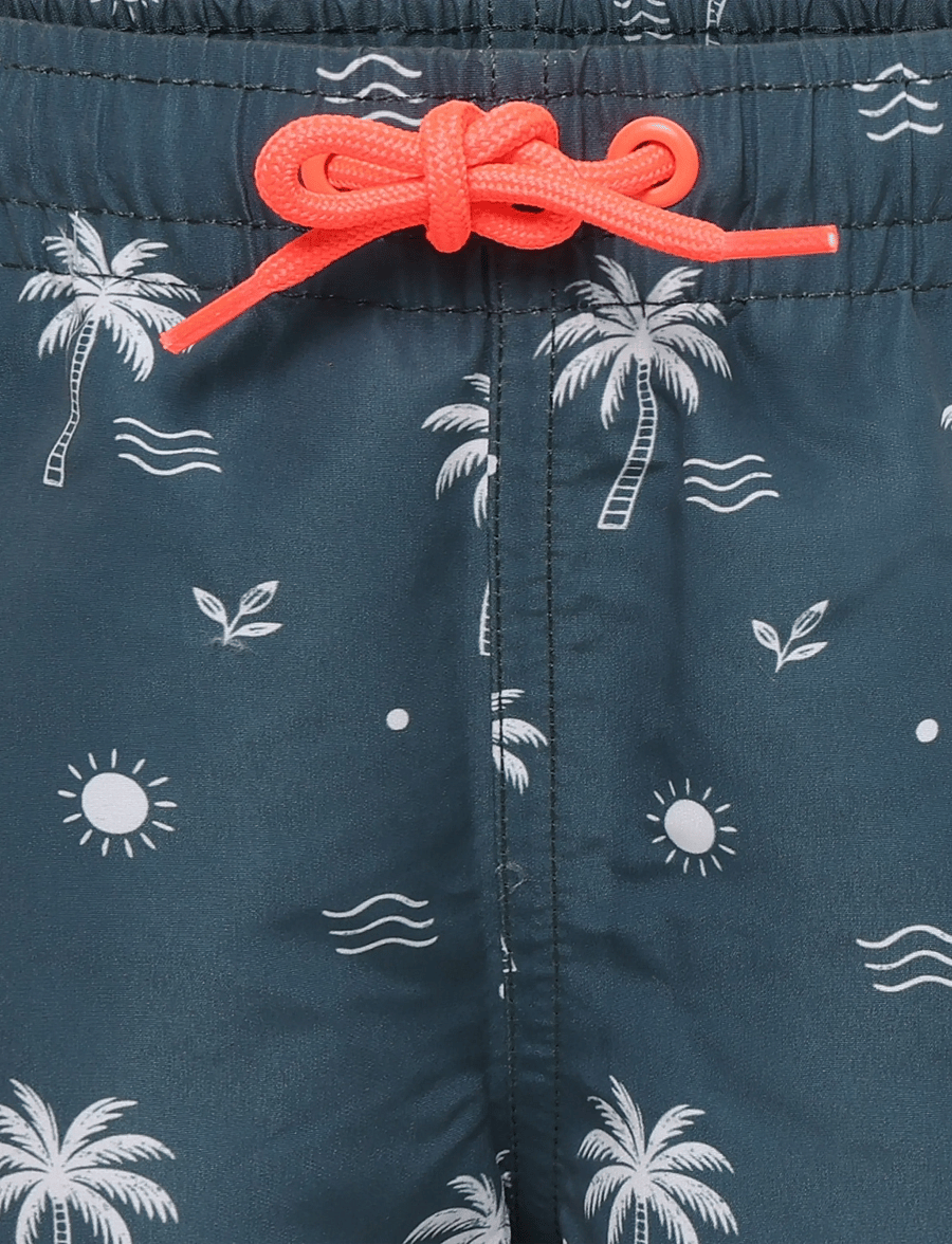 Mango - Palm trees print swimsuit trunks - dark blue - 2