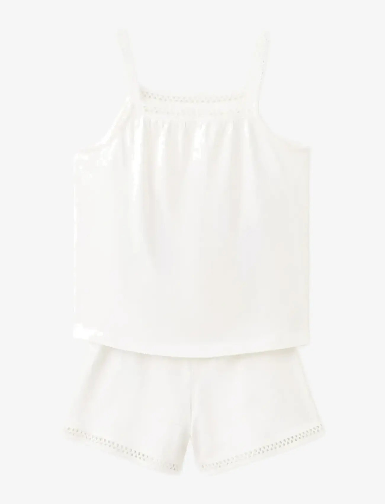 Mango - Short pyjamas with openwork details - pyjamasset - natural white - 0