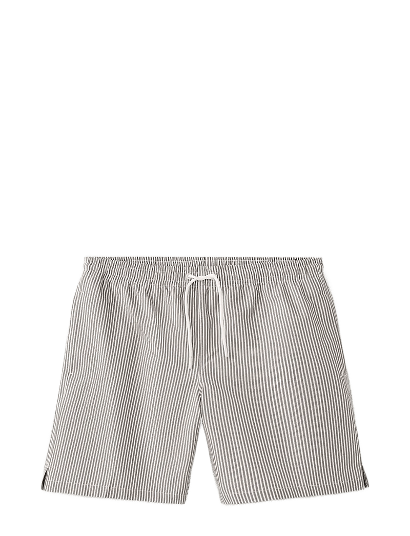Mango - Seersucker striped swimsuit - badeshorts - beige - khaki - 1
