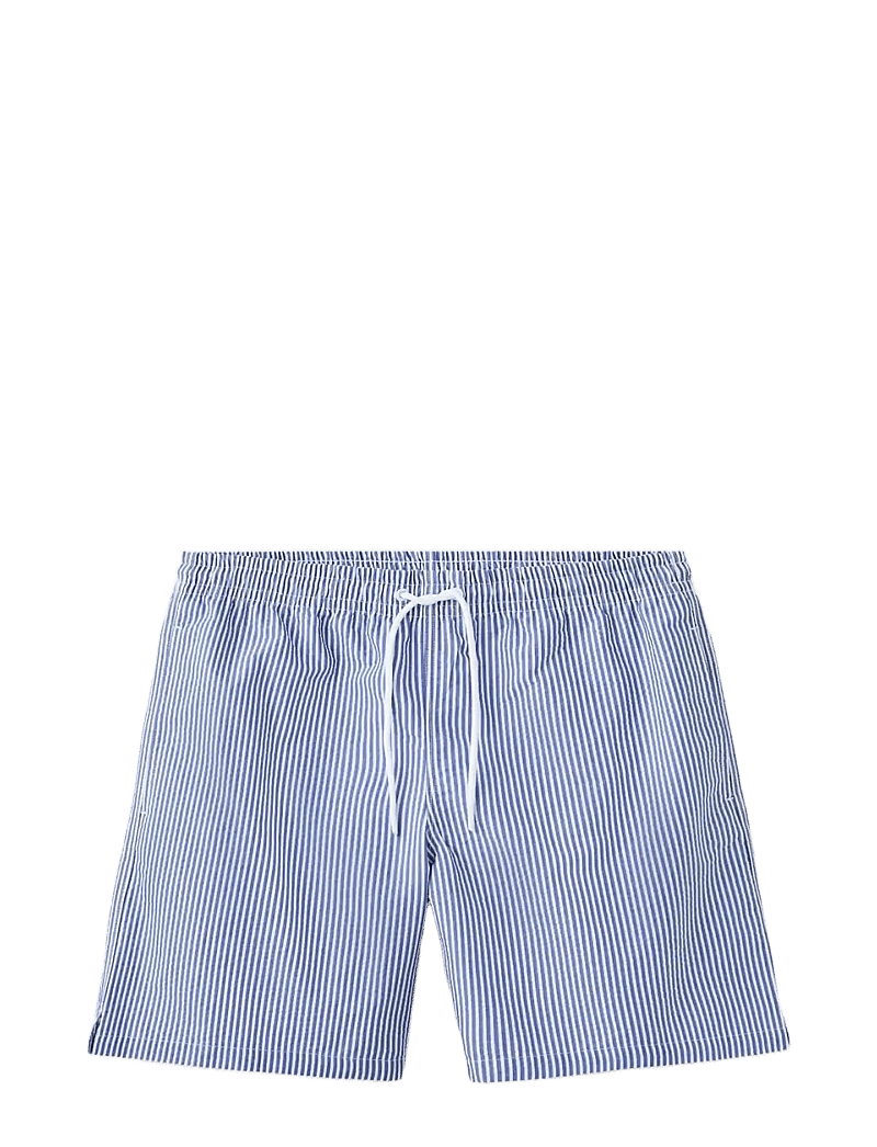 Mango - Seersucker striped swimsuit - badeshorts - medium blue - 1