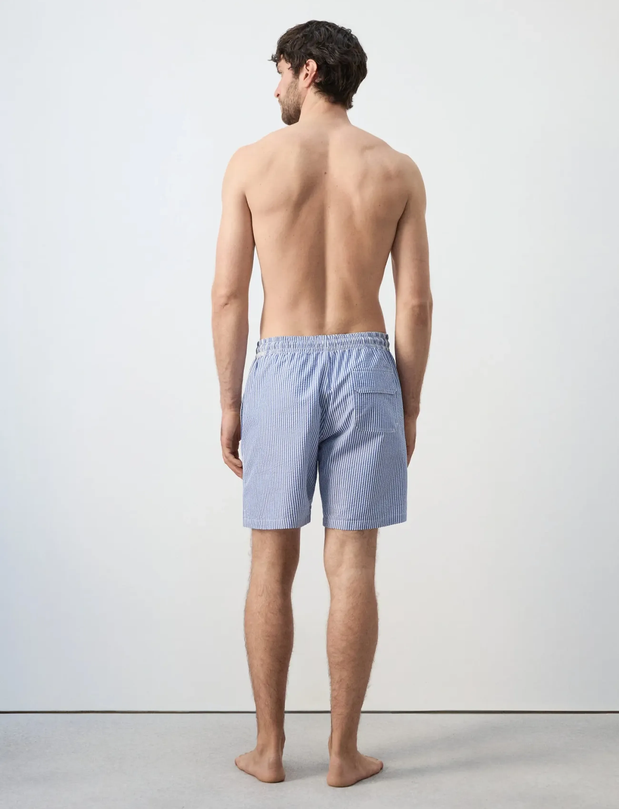 Mango - Seersucker striped swimsuit - lühikesed ujumispüksid - medium blue - 2