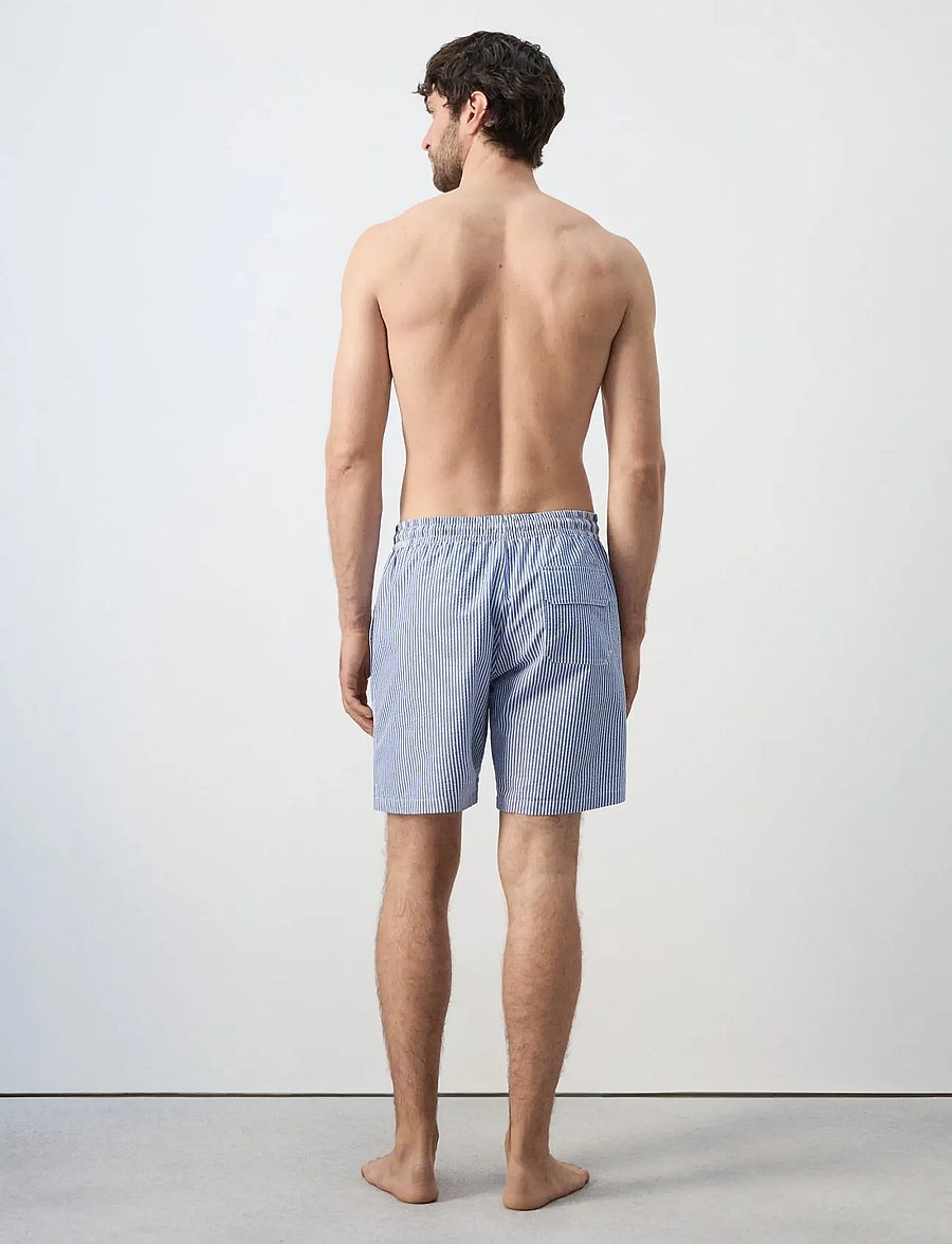 Mango - Seersucker striped swimsuit - badeshorts - medium blue - 2