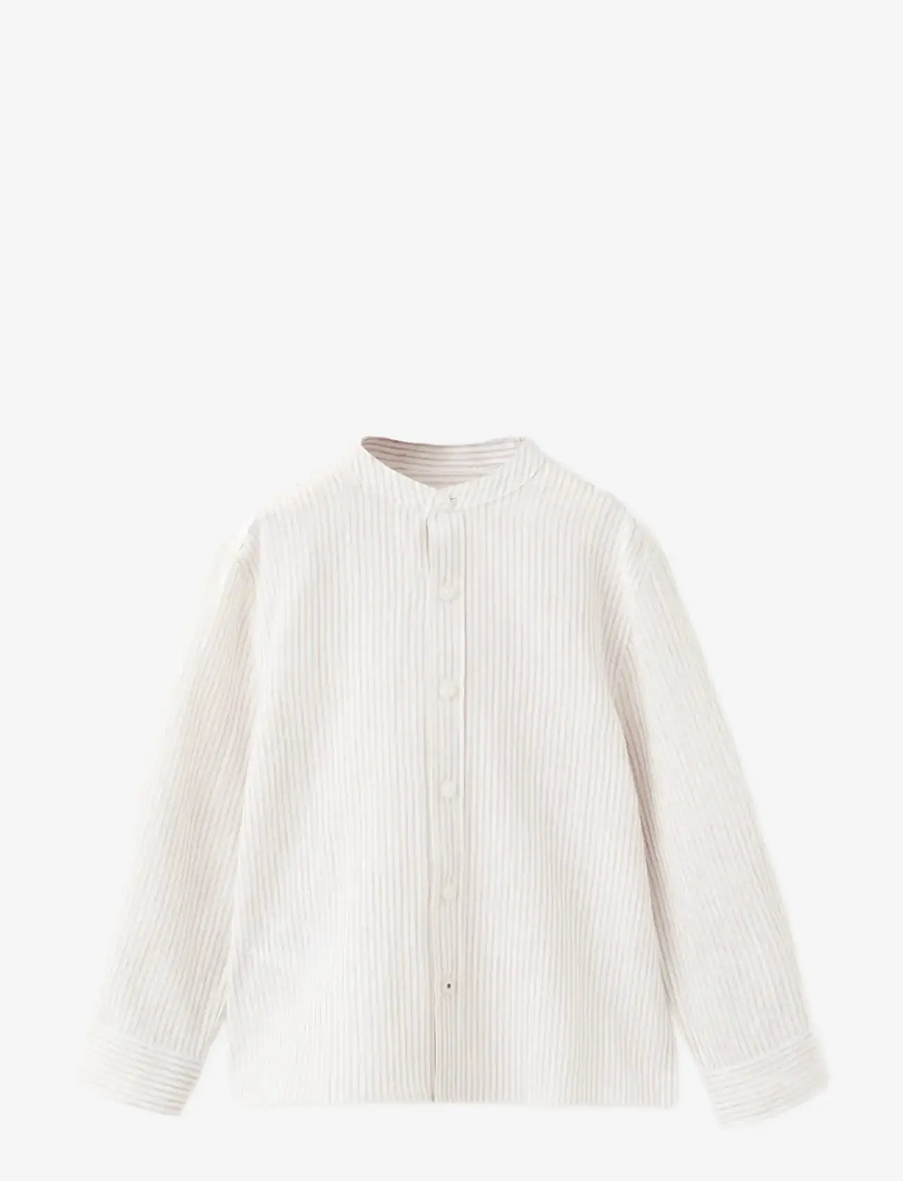 Mango - Striped linen-blend shirt - langærmede skjorter - lt pastel brown - 1