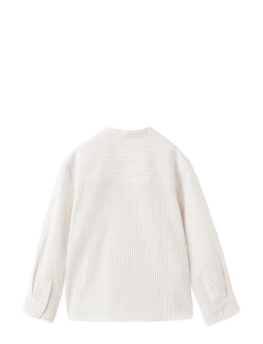 Mango - Striped linen-blend shirt - langærmede skjorter - lt pastel brown - 2