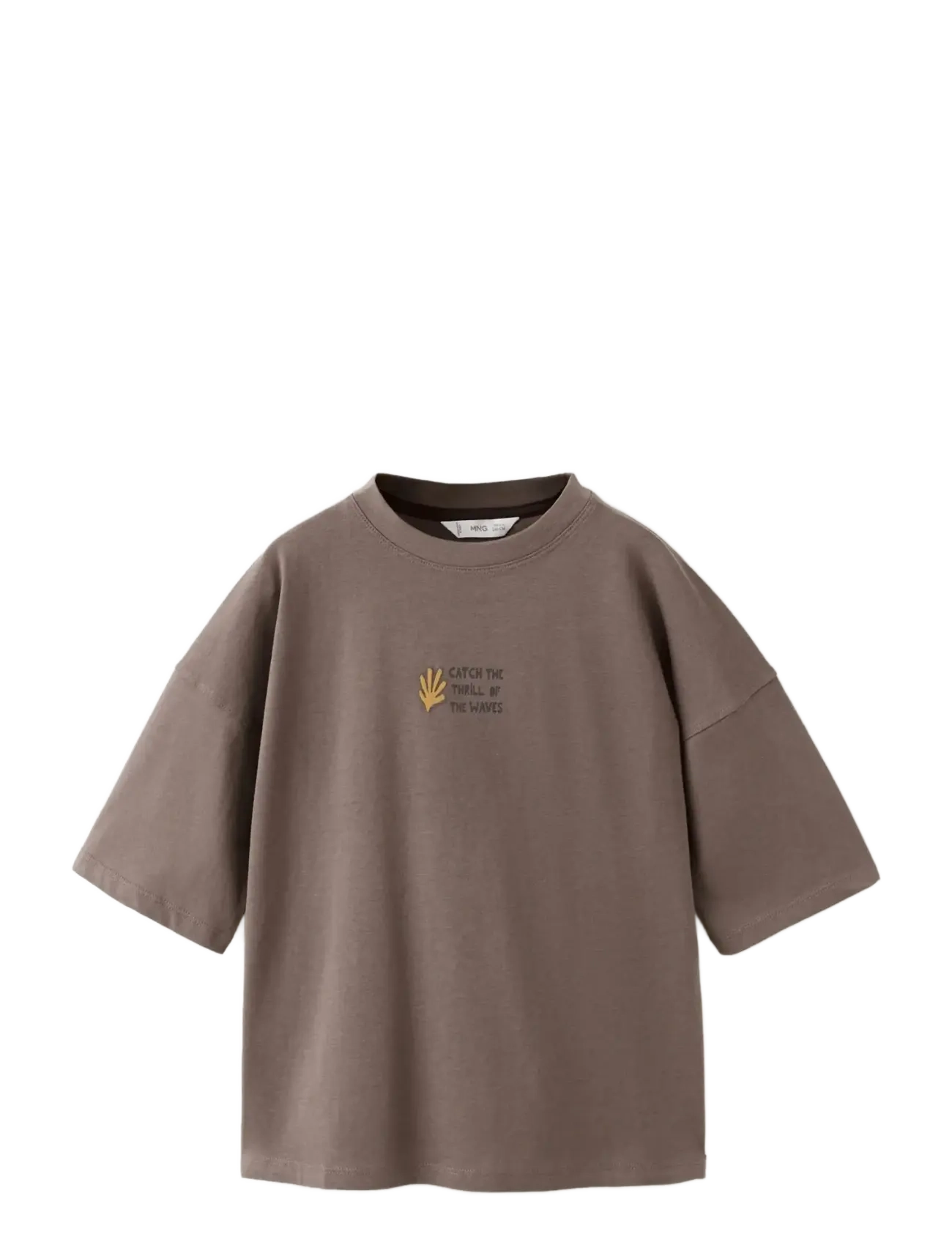 Mango Printed cotton-blend t-shirt - Overdele - BROWN / brown