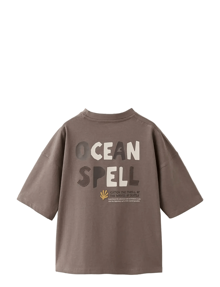 Mango - Printed cotton-blend t-shirt - kortærmede t-shirts - brown - 2