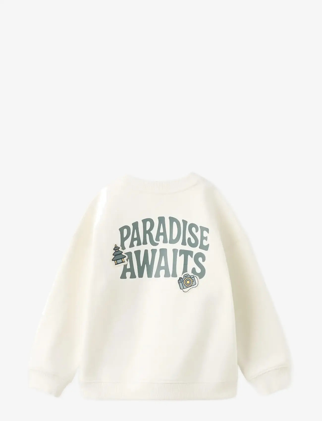 Mango - Cotton sweatshirt with embroidered patches - sweatshirts - natural white - 1