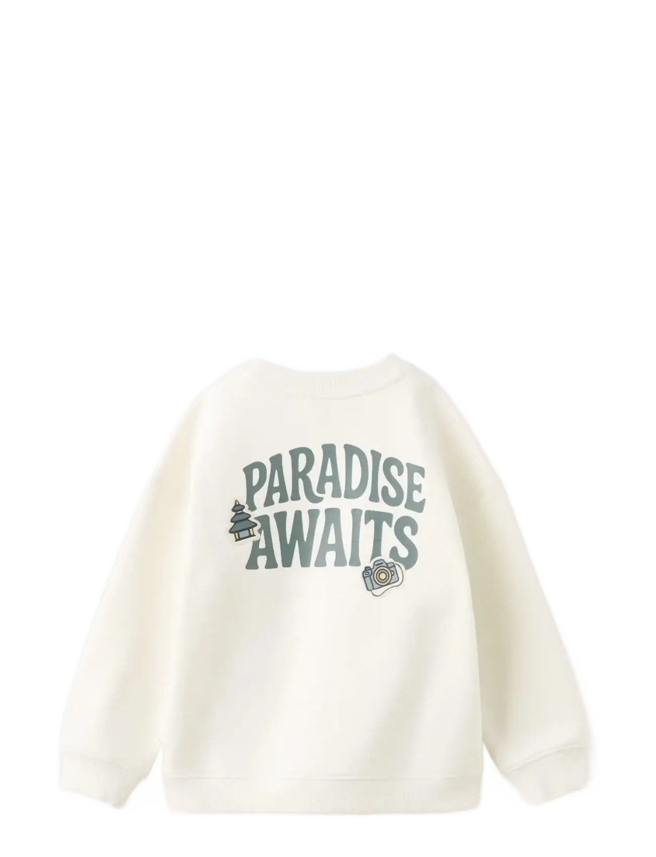 Mango - Cotton sweatshirt with embroidered patches - sweatshirts - natural white - 1