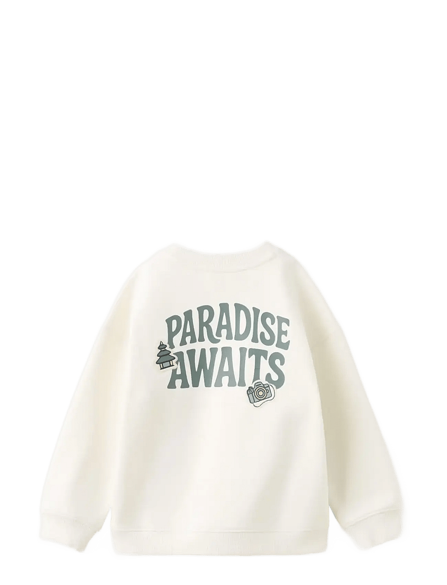 Mango - Cotton sweatshirt with embroidered patches - sweatshirts - natural white - 1