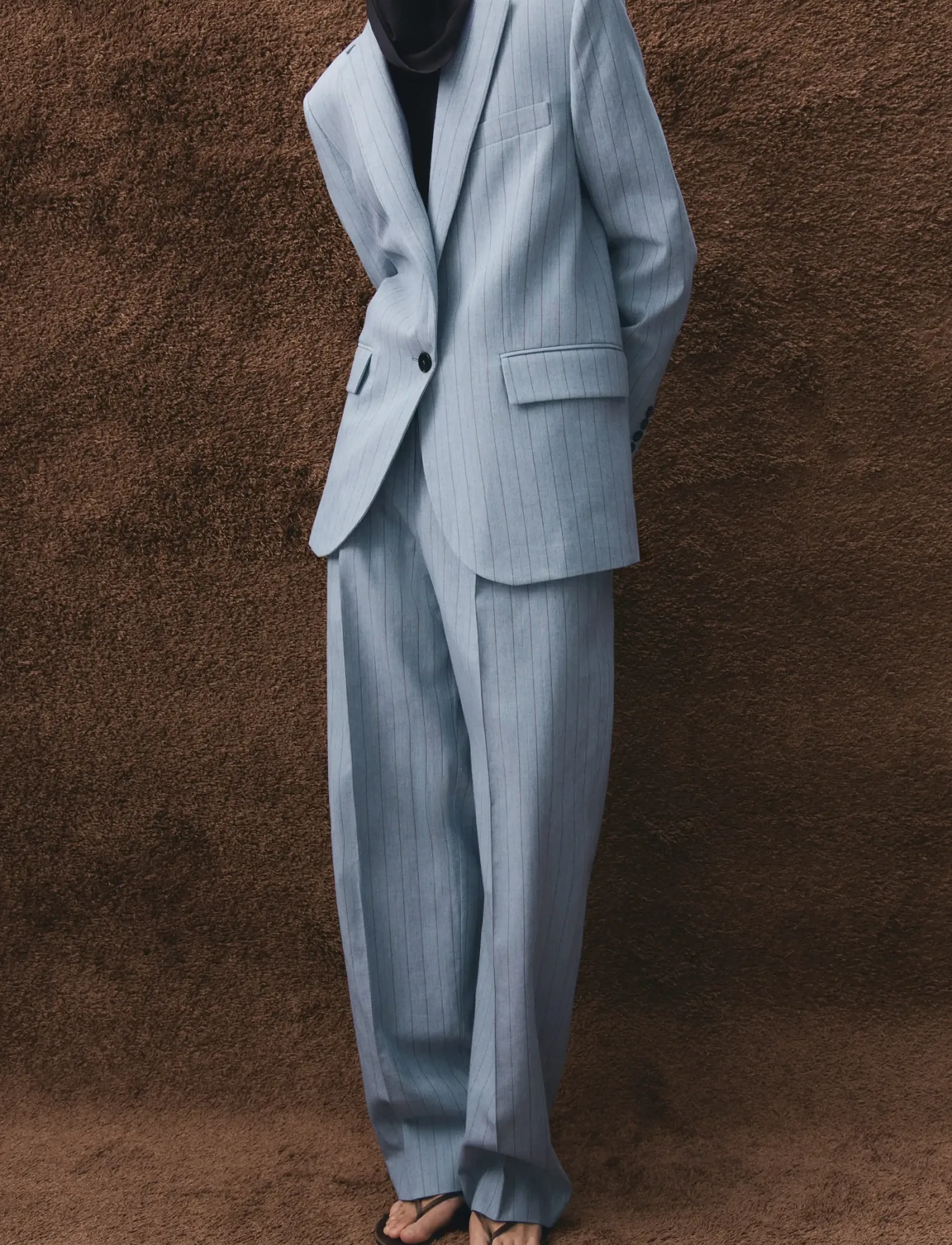 Mango Pinstripe Suit Trousers, 36, Blue, Bukser > Jakkesætsbukser, Dame