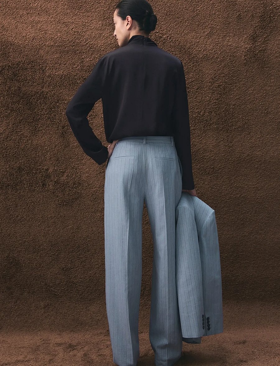 Mango - Pinstripe suit trousers - habitbukser - medium blue - 2