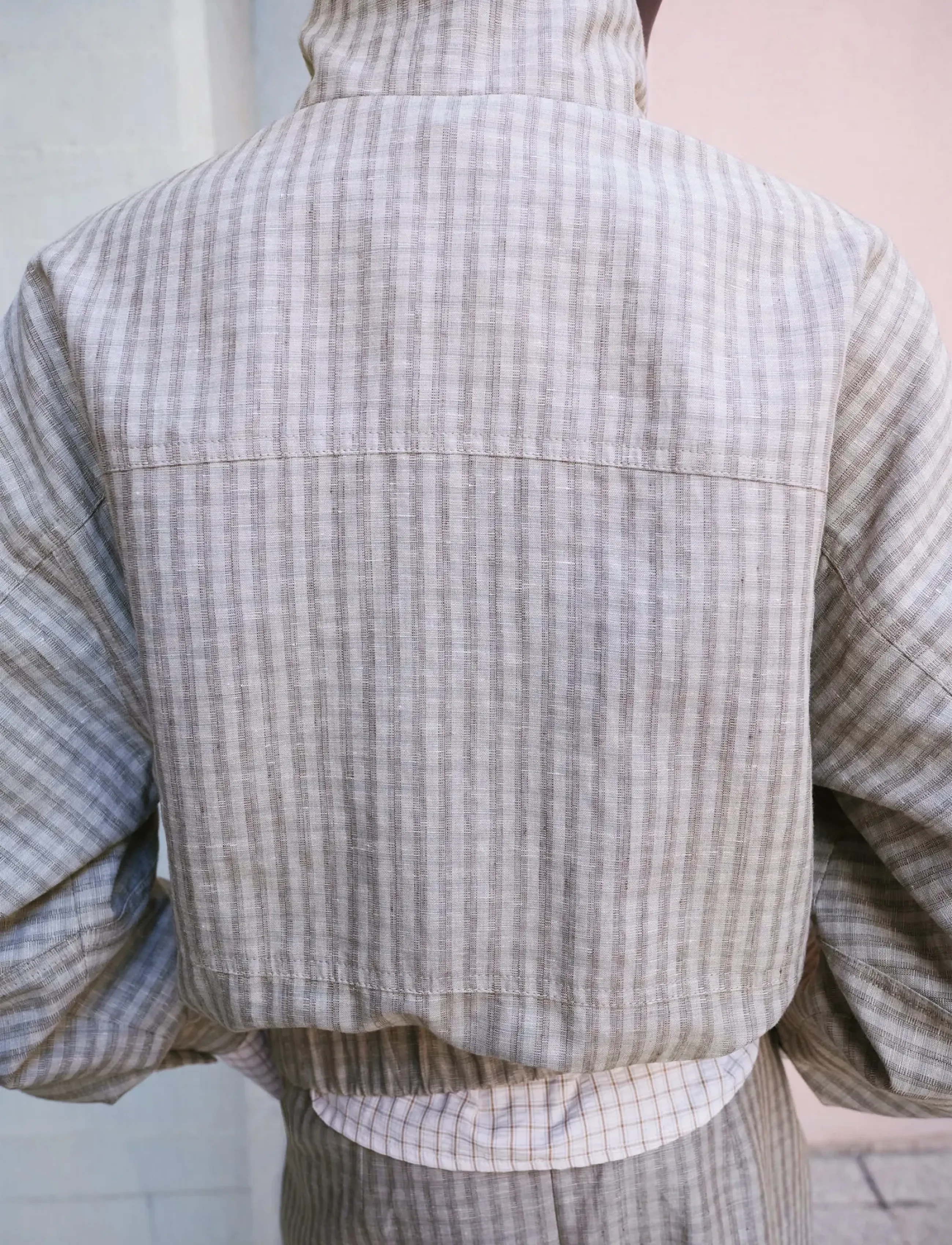 Mango - Checked bomber jacket - vårjackor - lt pastel grey - 2