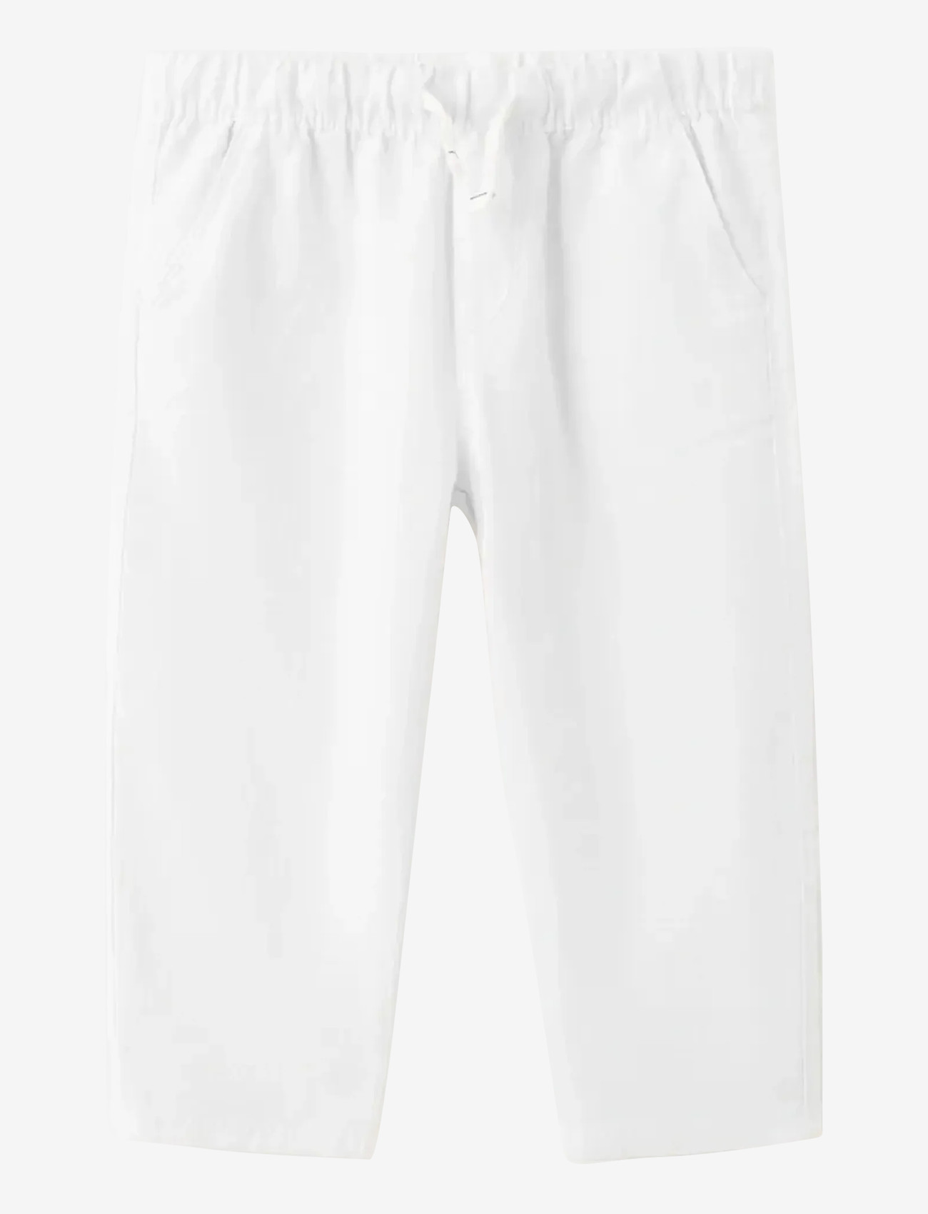 Mango - Cotton linen-blend trousers - bukser - natural white - 0