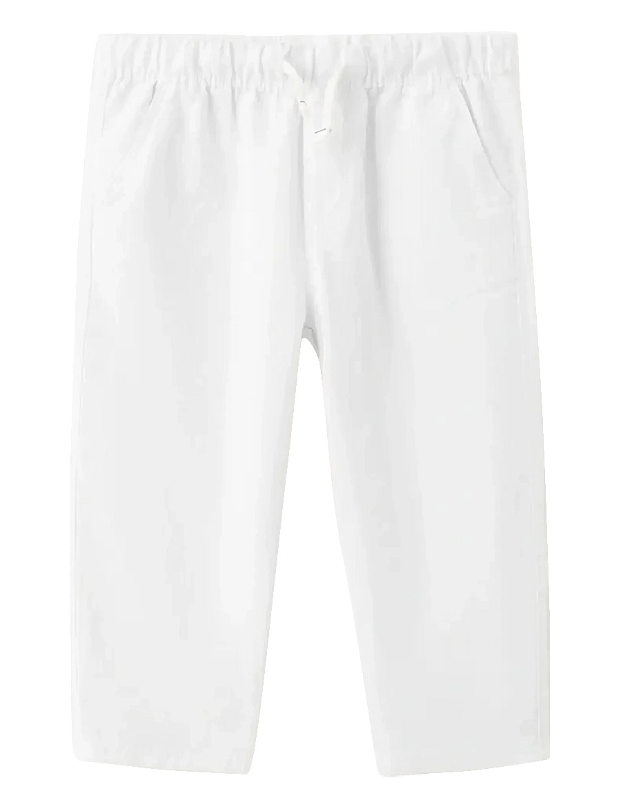 Mango - Cotton linen-blend trousers - bukser - natural white - 0
