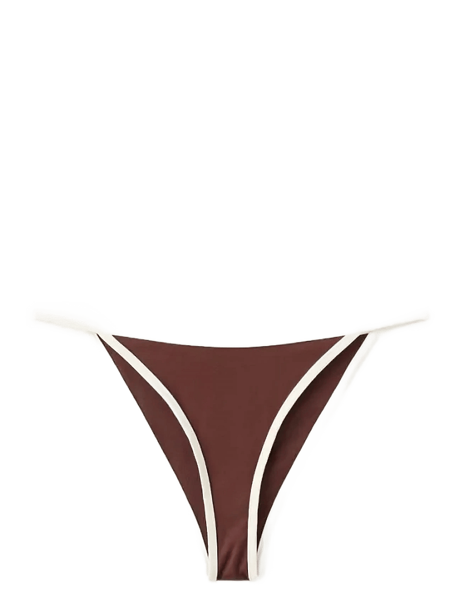 Mango - Cheeky bikini briefs with contrast trims - bikinibriefs - brown - 1