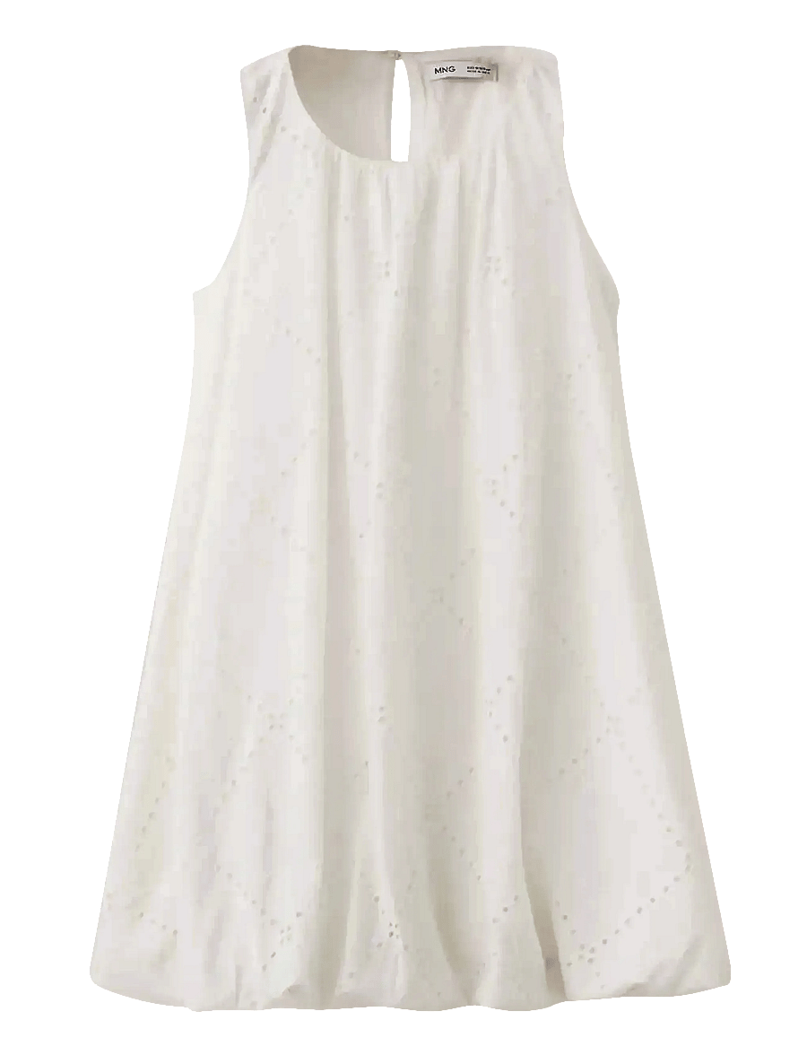 Mango - Short balloon dress - kjoler uten ermer i avslappet stil - white - 1