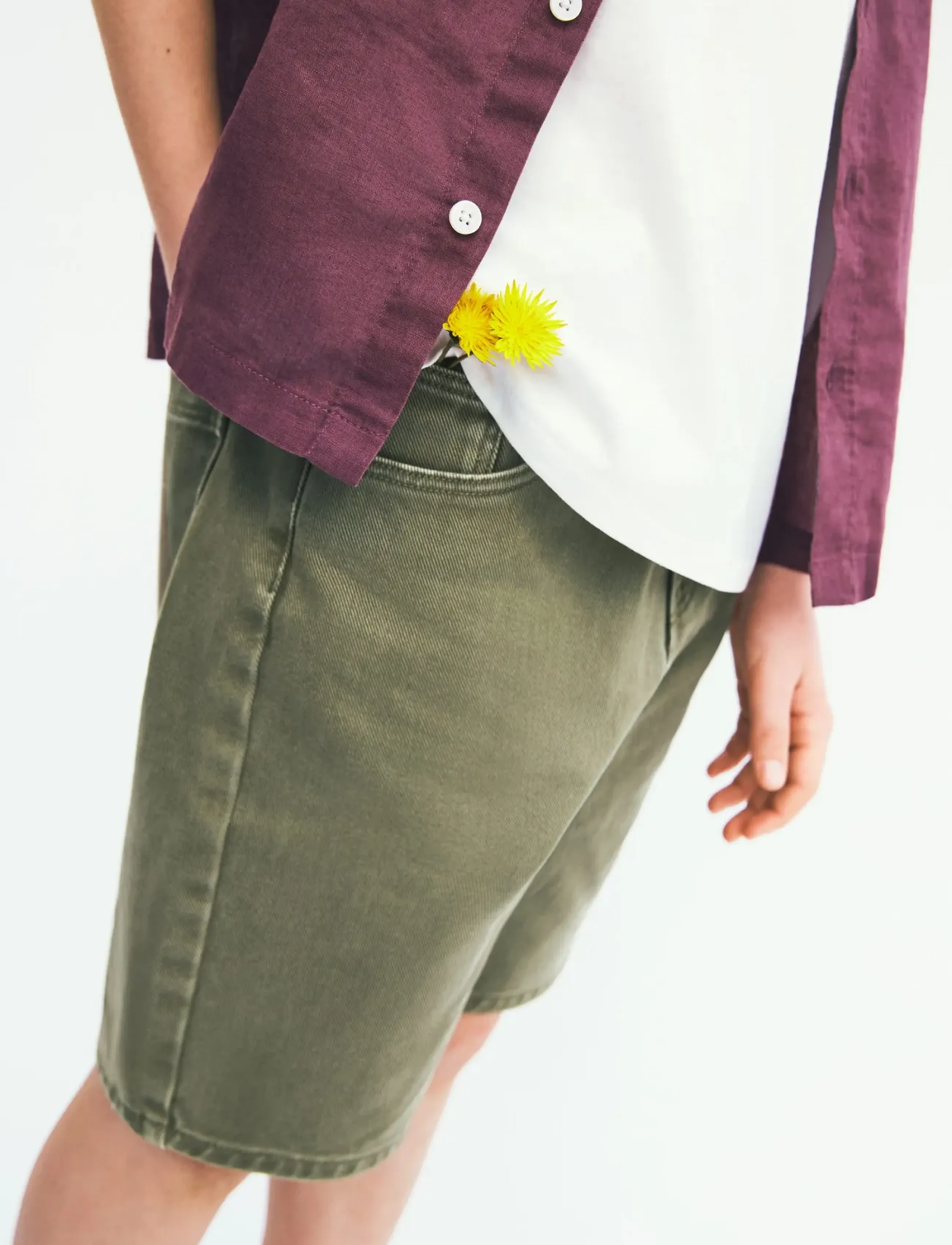 Mango Denim Bermuda shorts - Shorts - BEIGE - KHAKI / khaki/green