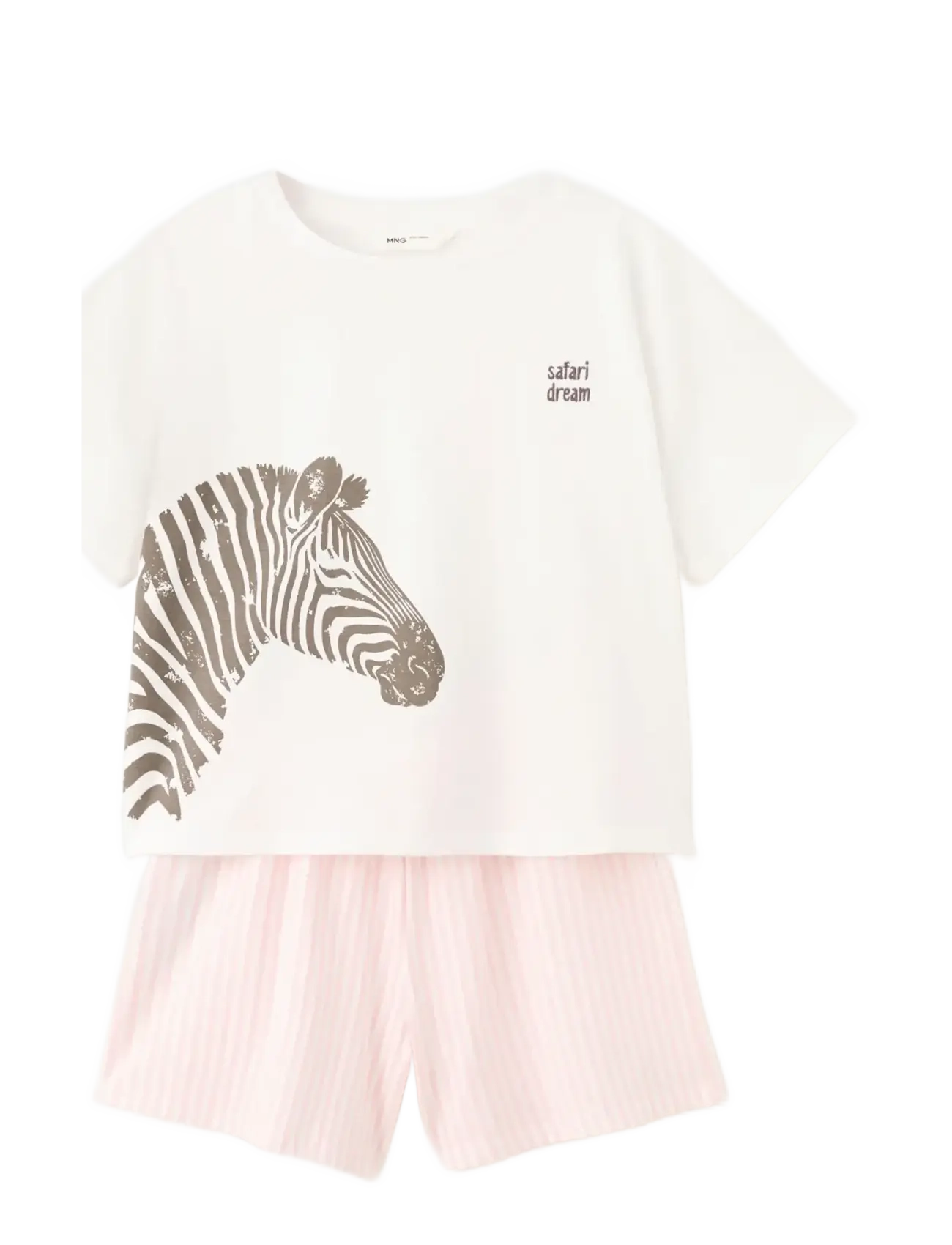 Mango Striped Short Pyjamas, 9-10, Creme - Pyjama Sets, Kinder
