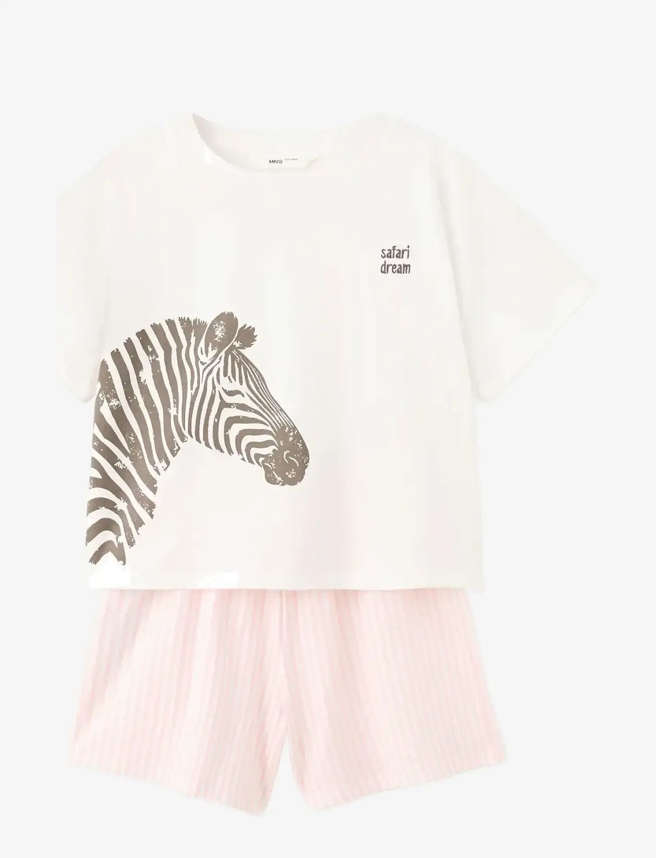 Mango - Striped short pyjamas - sets - natural white - 0