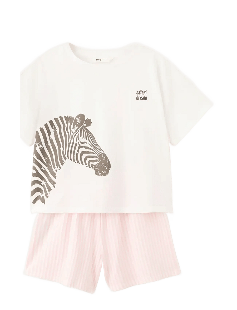 Mango - Striped short pyjamas - pyjamassæt - natural white - 0