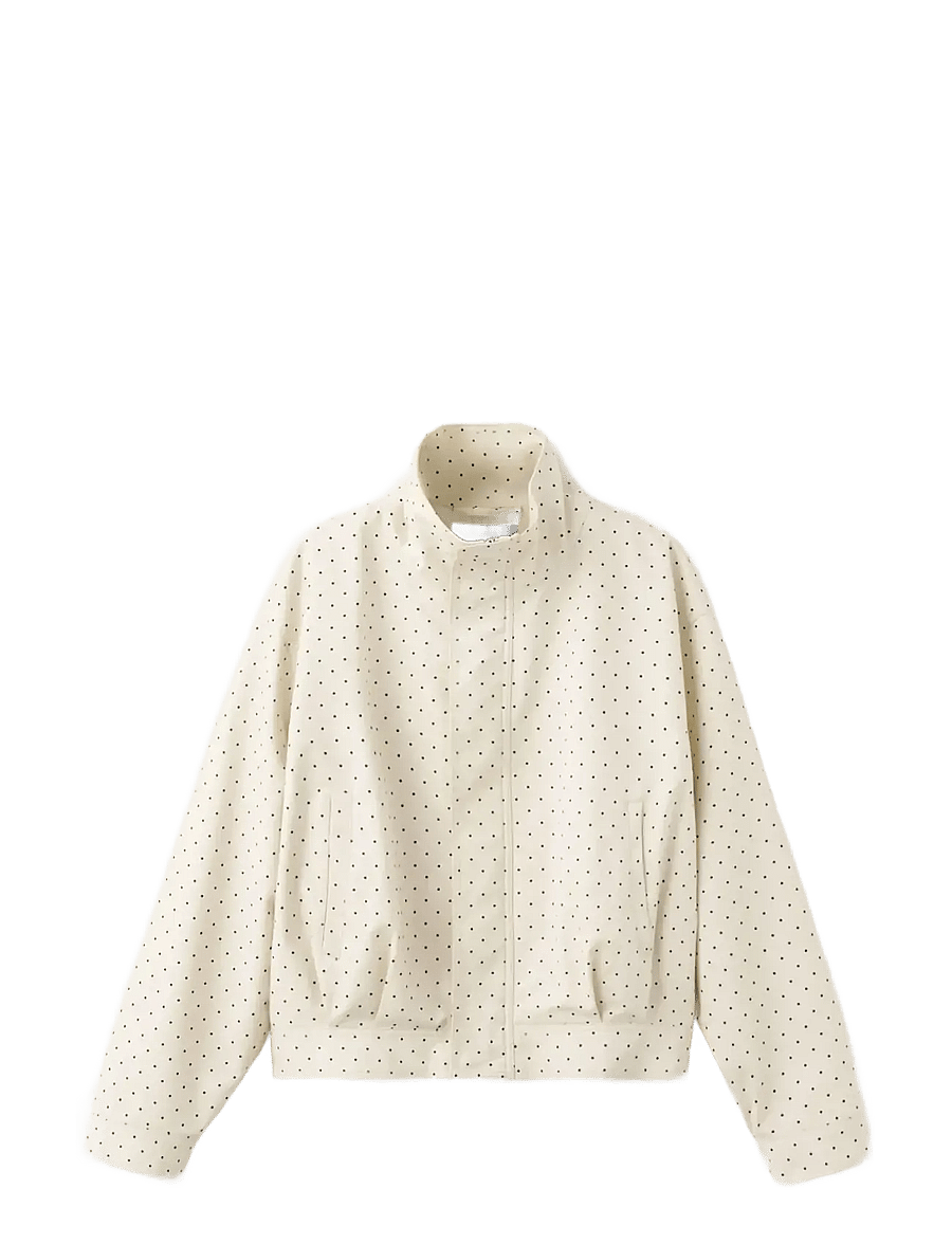 Mango - Dots bomber jacket - bomberjakker - light beige - 1