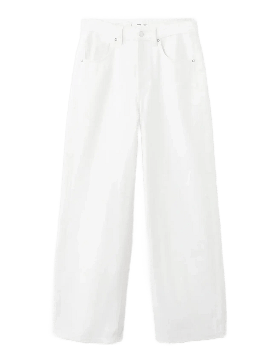 Mango - Mid-rise balloon jeans - barrel jeans - white - 1