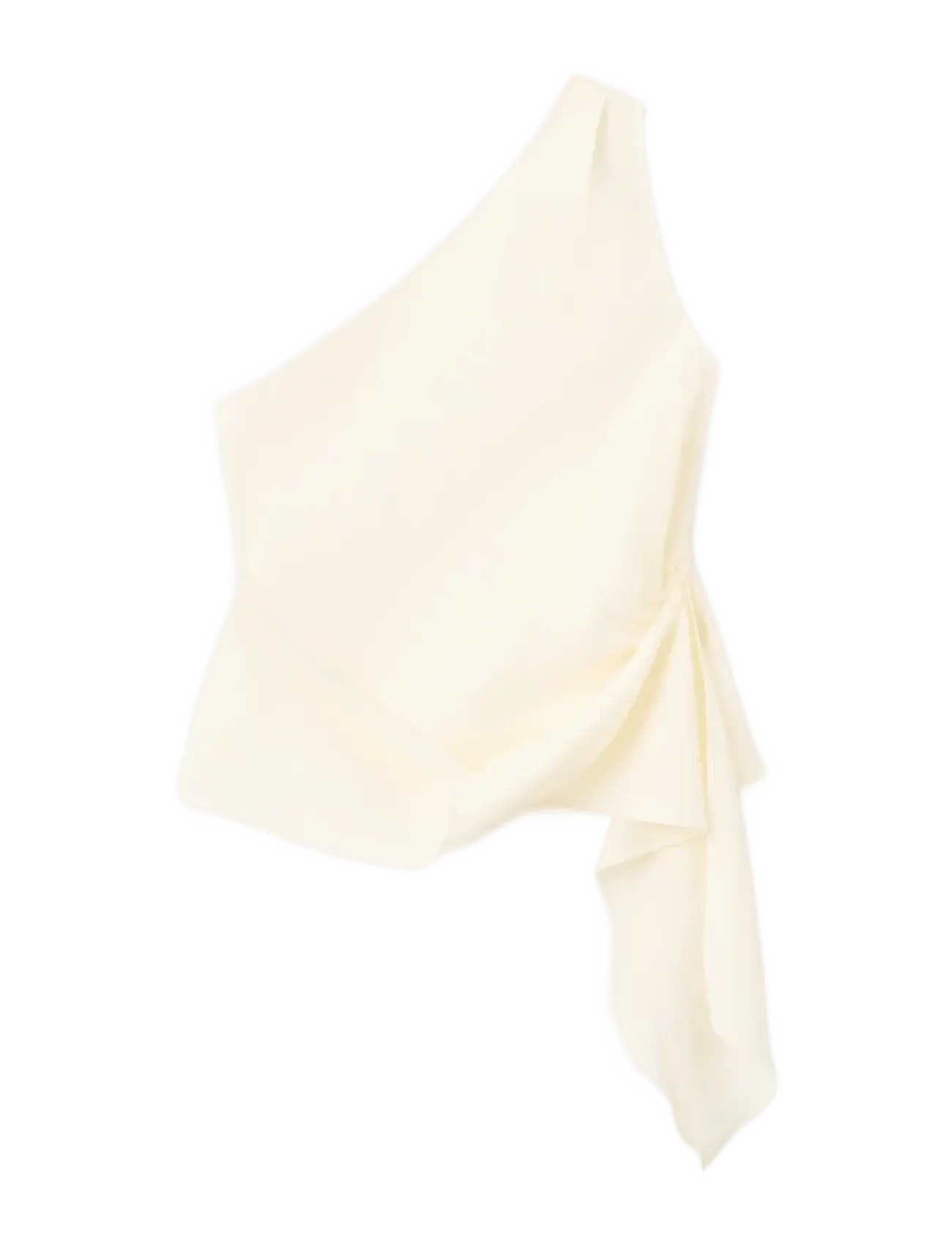 MANGO Asymmetrical Lyocell Oberteil Cream - M - Damen