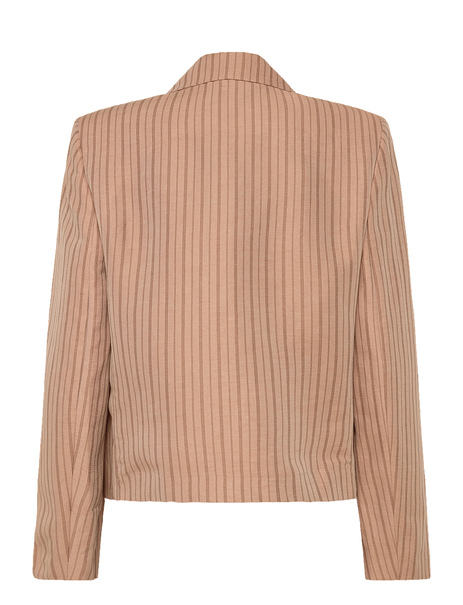 Mango - Linen cropped striped blazer - særlige begivenheder - pink - 2