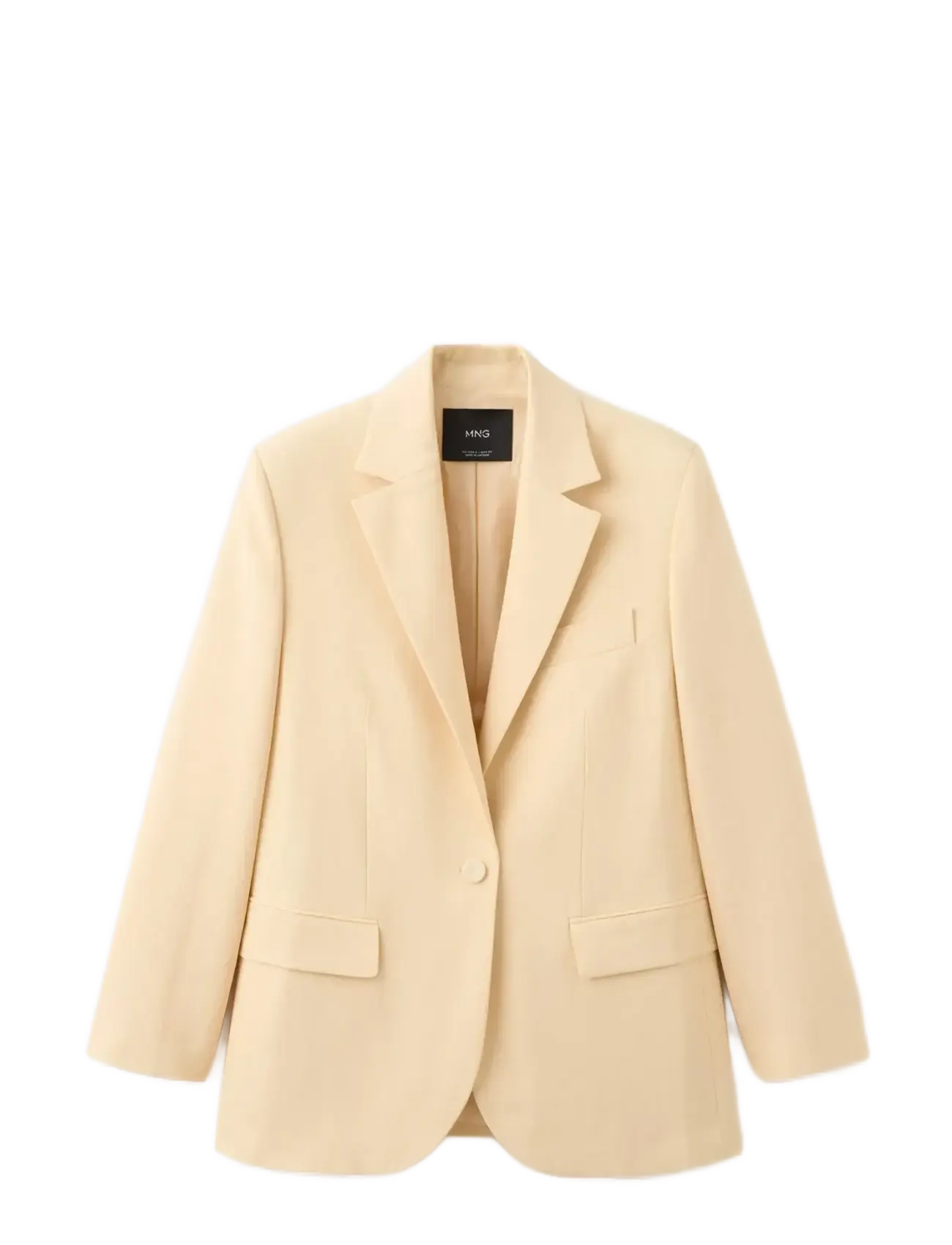 MANGO Linen Anzug Jacke Gelb - M - Damen