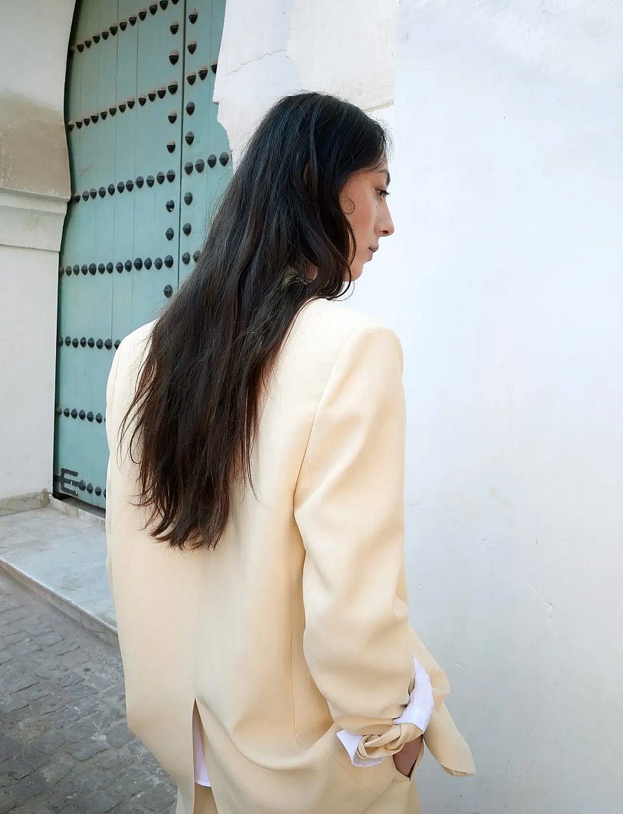 Mango - Linen suit jacket - einreihige blazer - yellow - 2