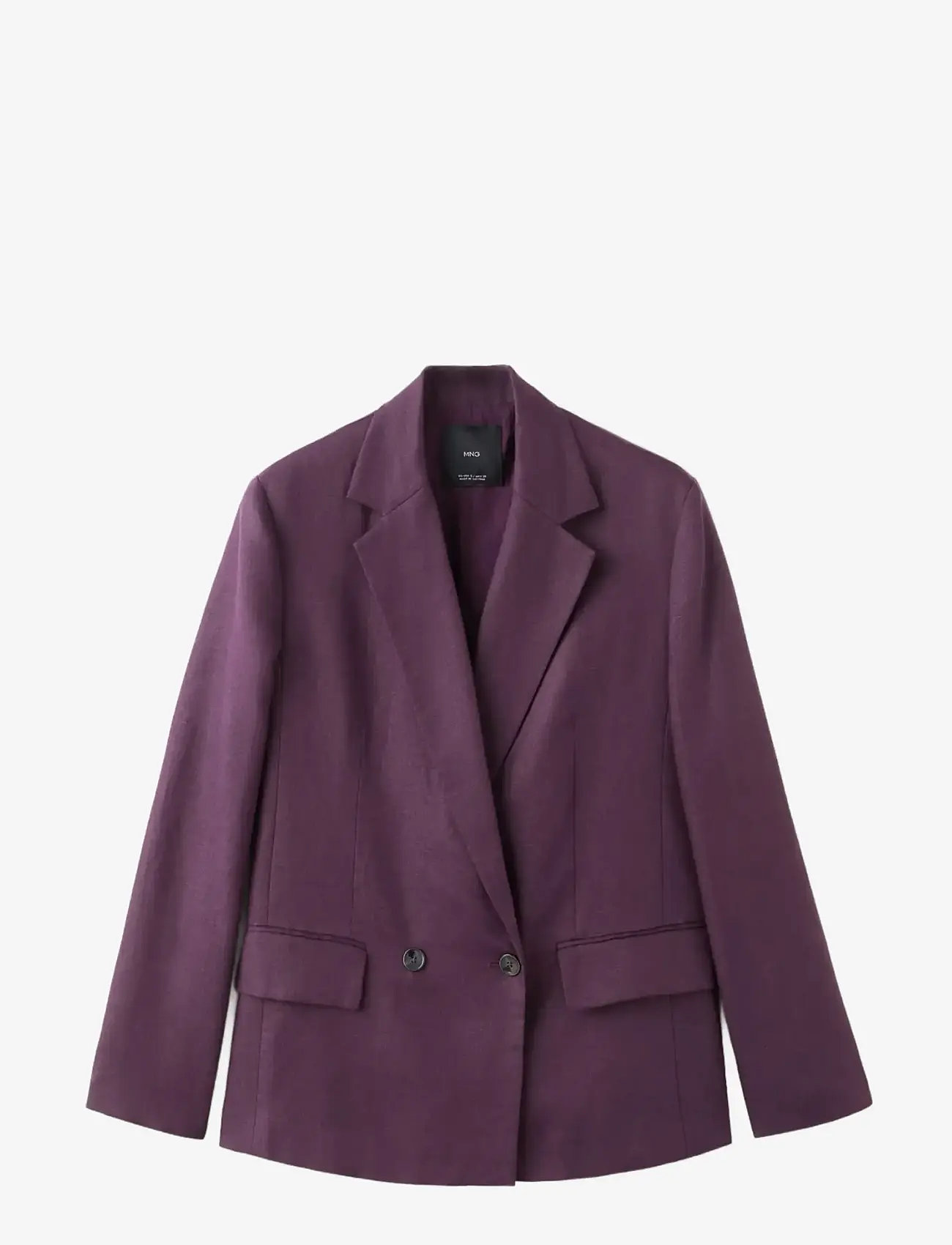 Mango - Linen suit jacket - double breasted blazers - medium purple - 1
