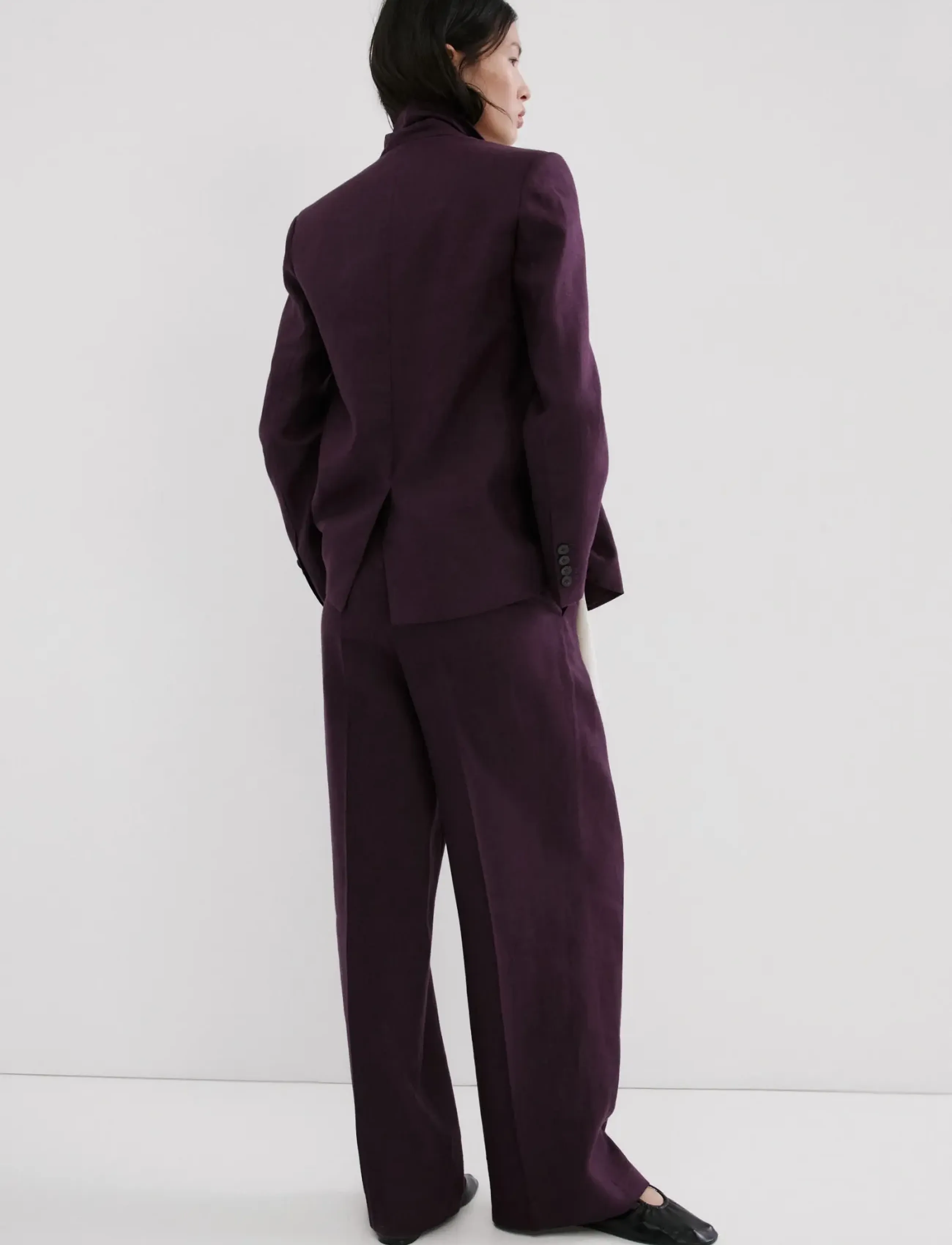 Mango - Linen suit jacket - dobbeltradede blazere - medium purple - 2