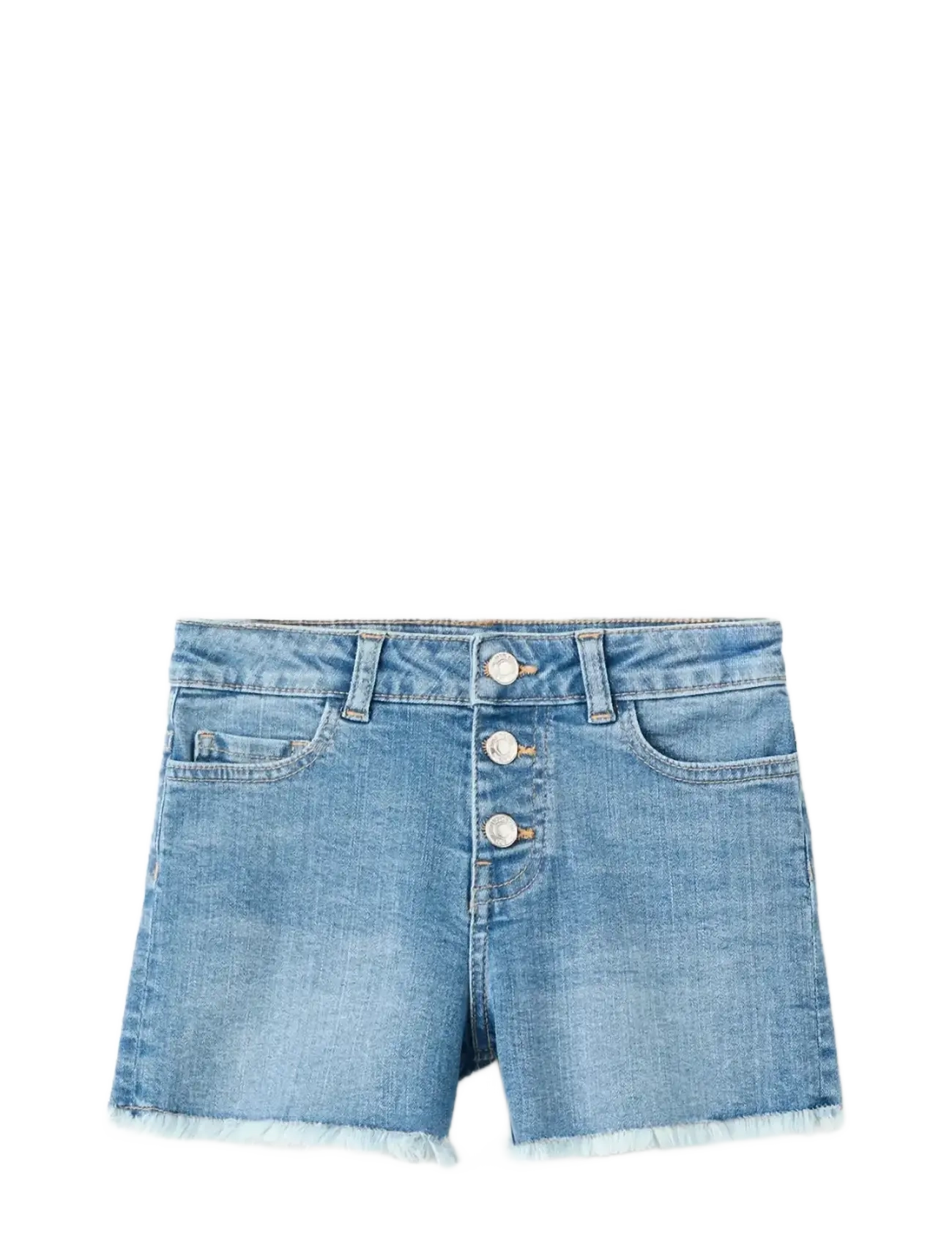 MANGO Frayed Hem Shorts Blau - 122 - Kinder