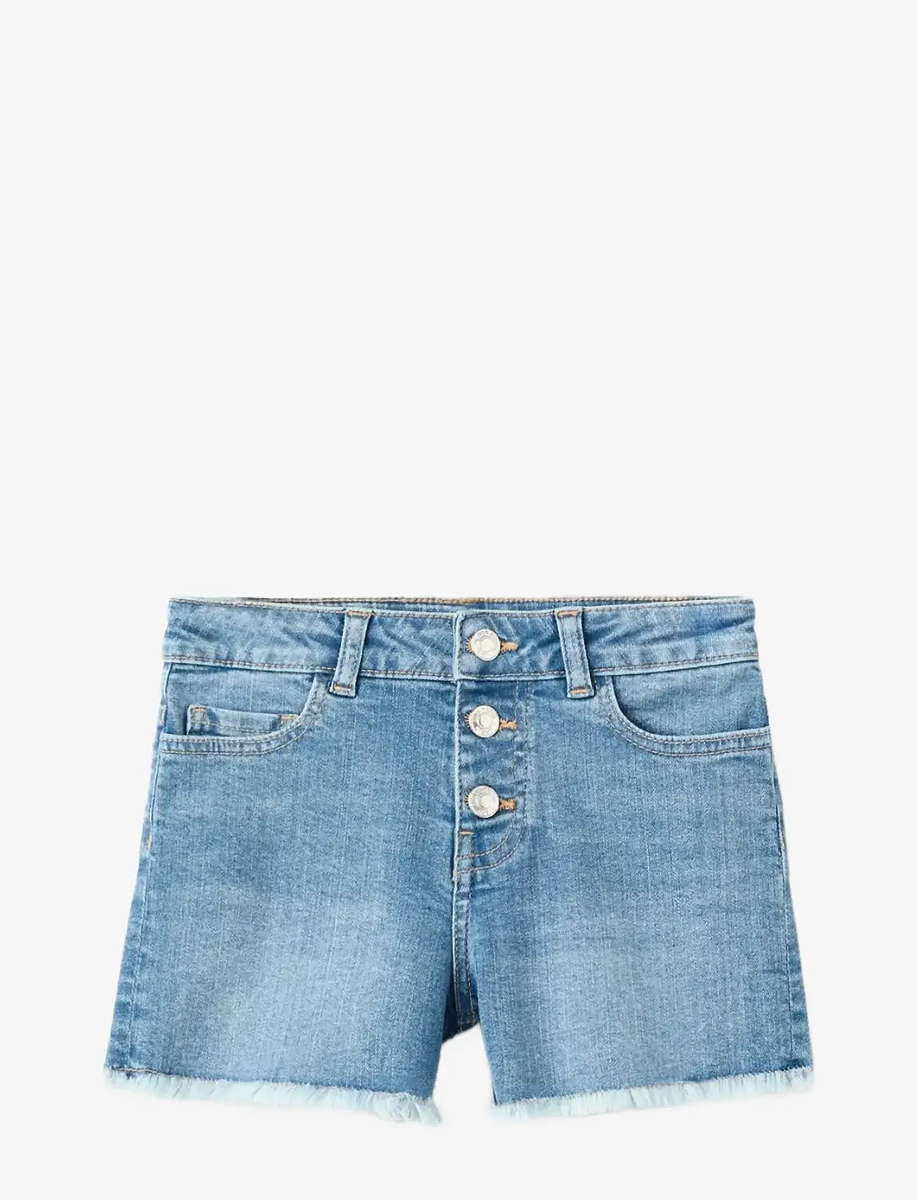 Mango - Frayed hem shorts - denimshorts - open blue - 0