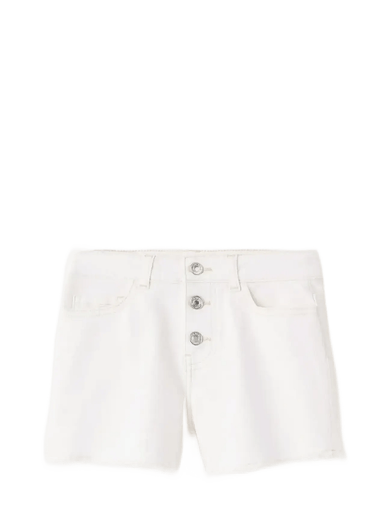 Mango - Frayed hem shorts - jeansshorts - white - 0