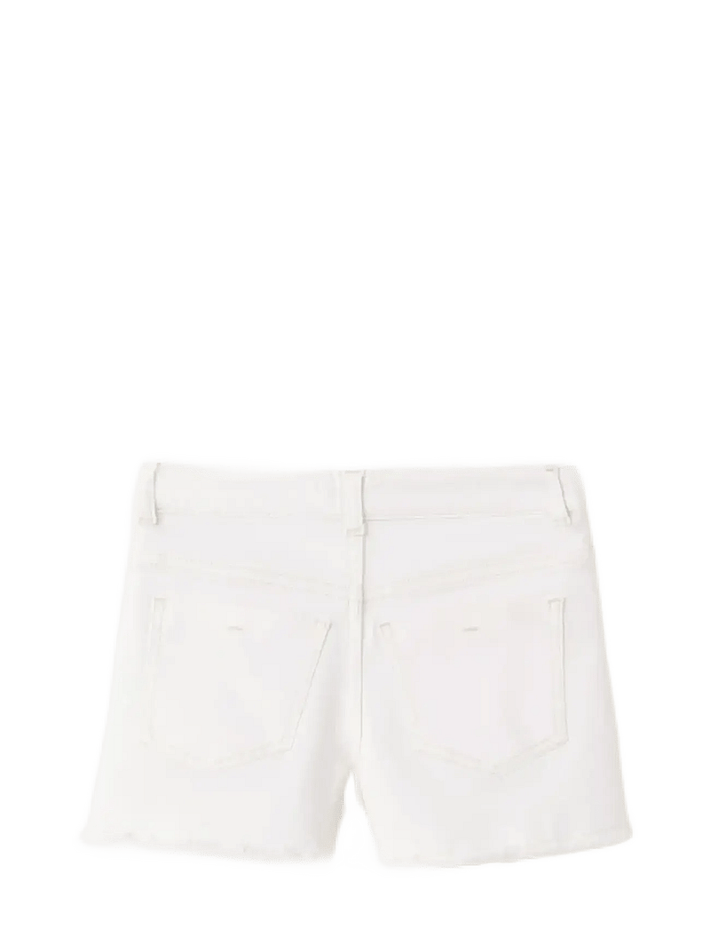 Mango - Frayed hem shorts - jeansshorts - white - 1