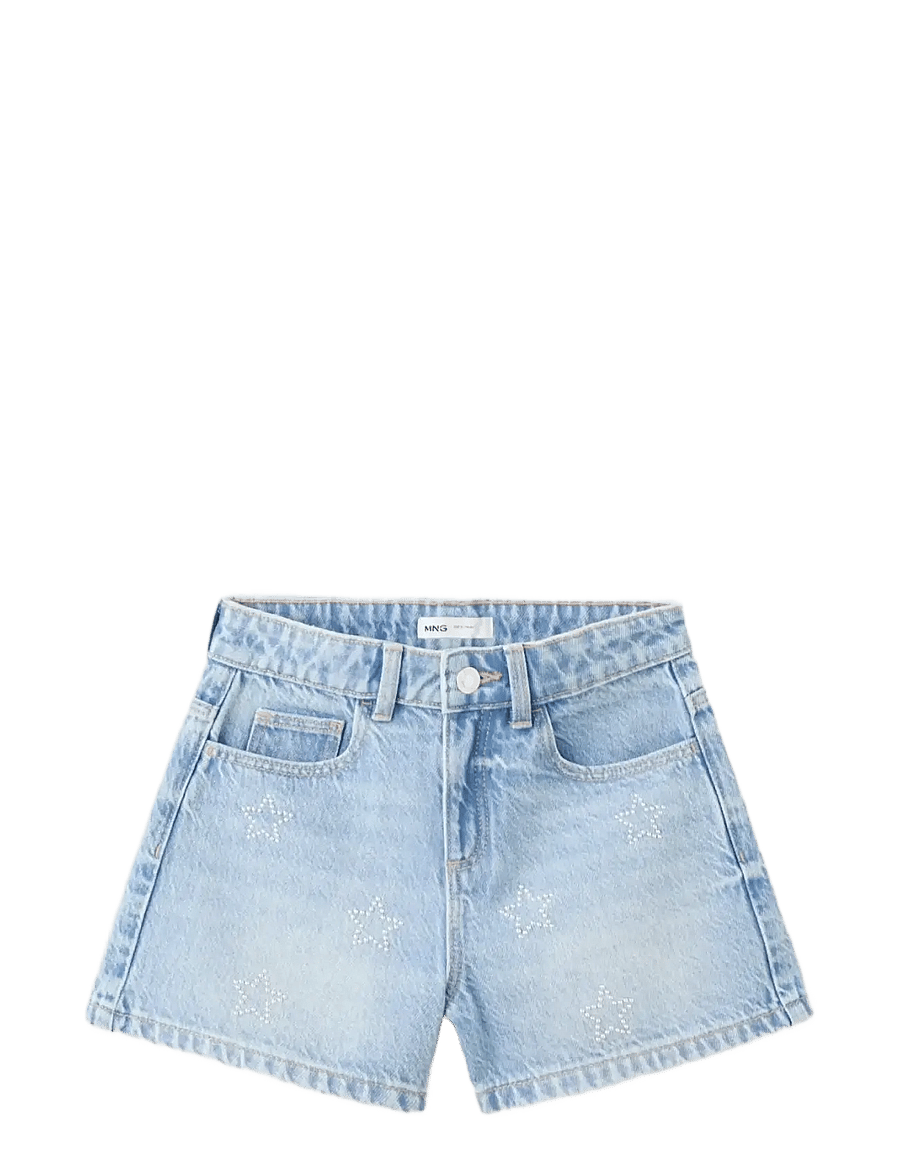 Mango - Star rhinestone shorts - jeansshorts - open blue - 0