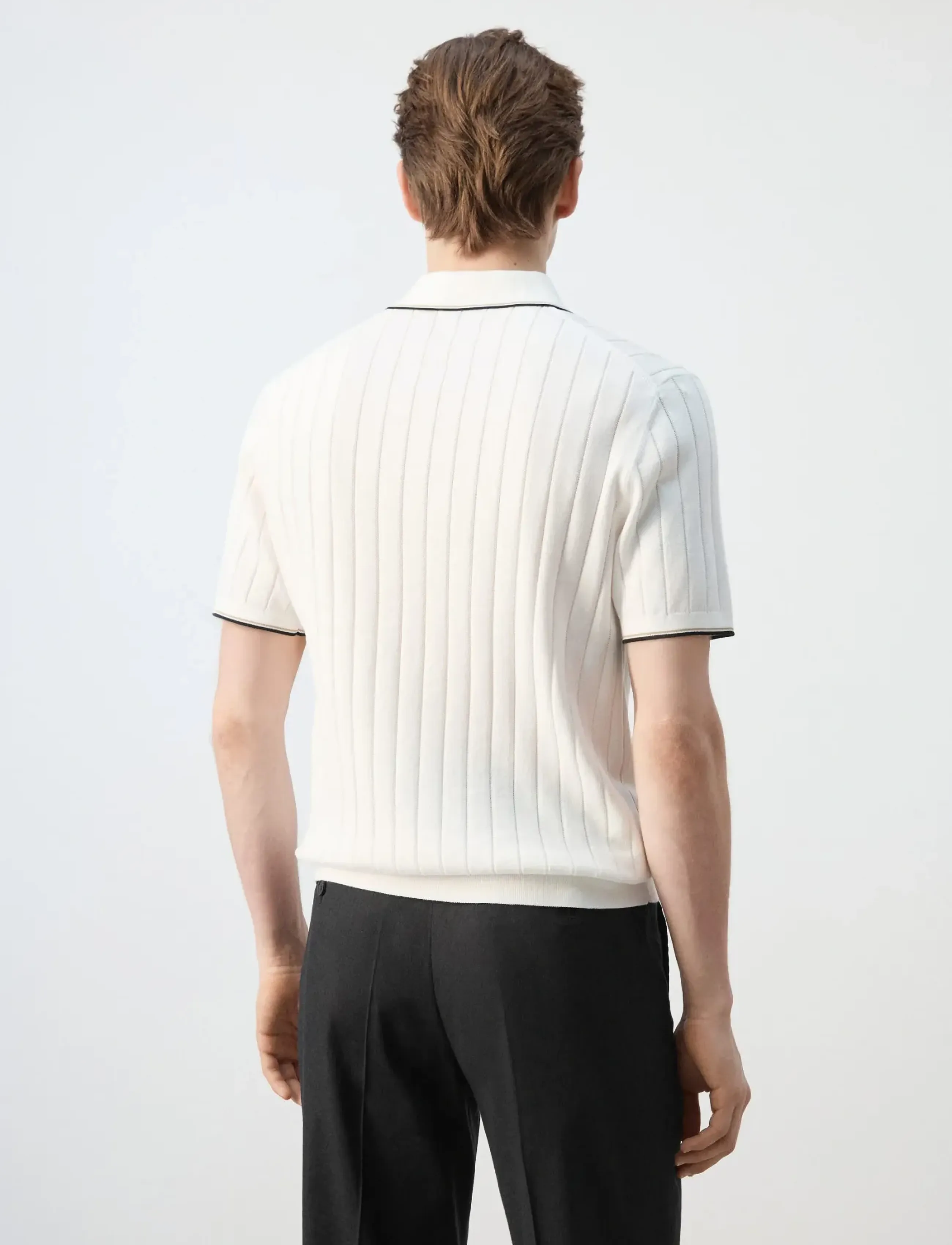 Mango - Fine-knit polo shirt with zip - neulotut poolot - natural white - 2