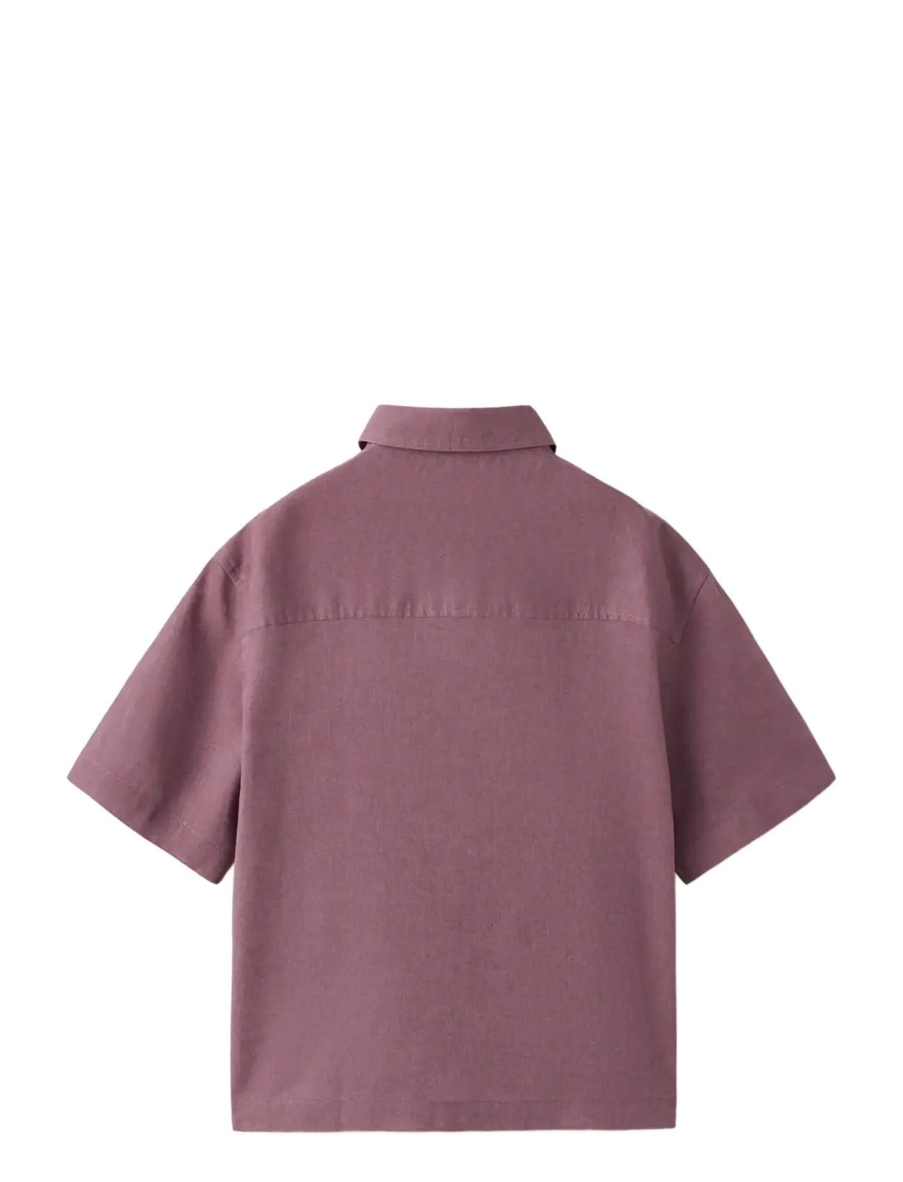 Mango - Short sleeve linen-blend shirt - kortærmede skjorter - purple - 1