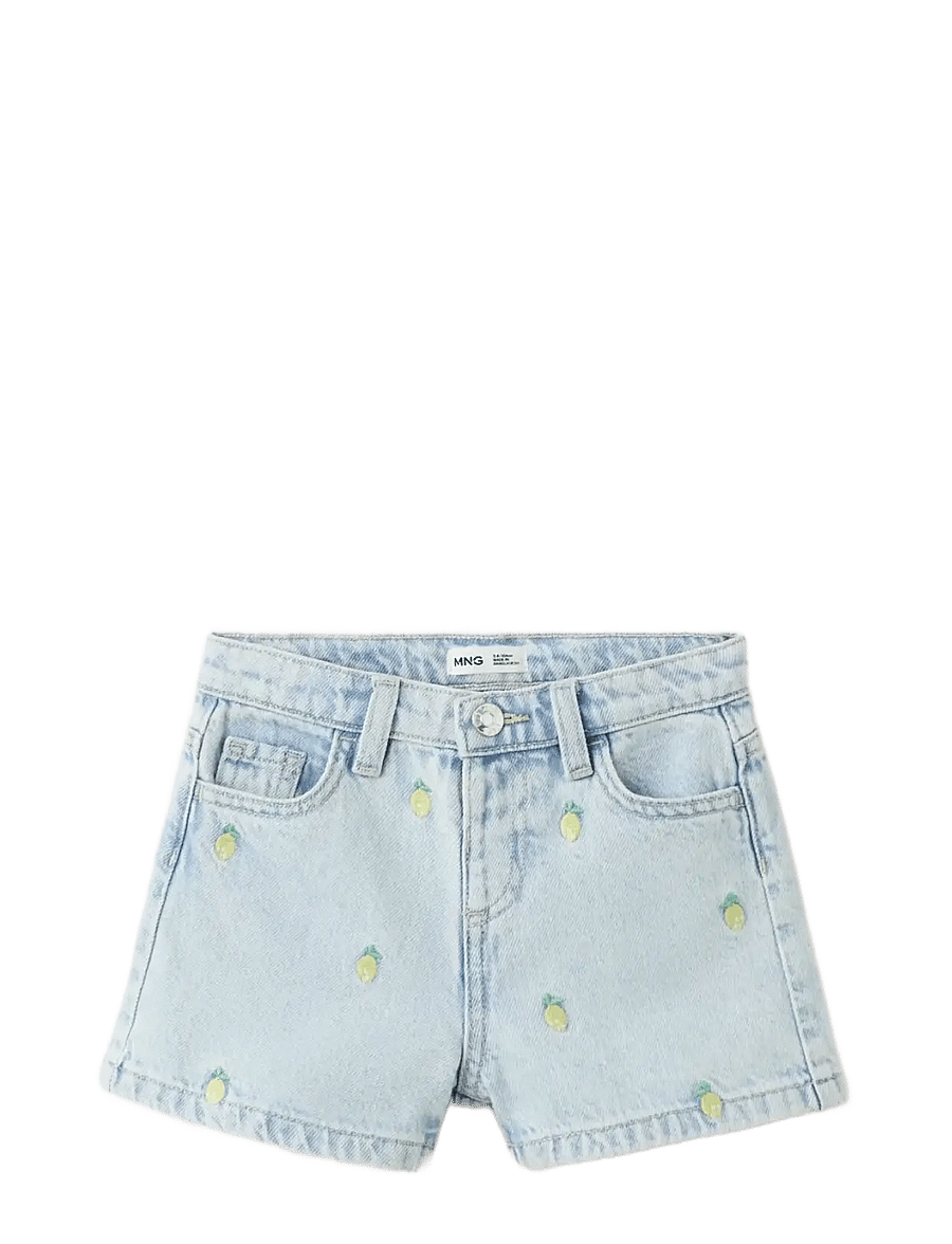 Mango - Lemon denim shorts - denimshorts - open blue - 1