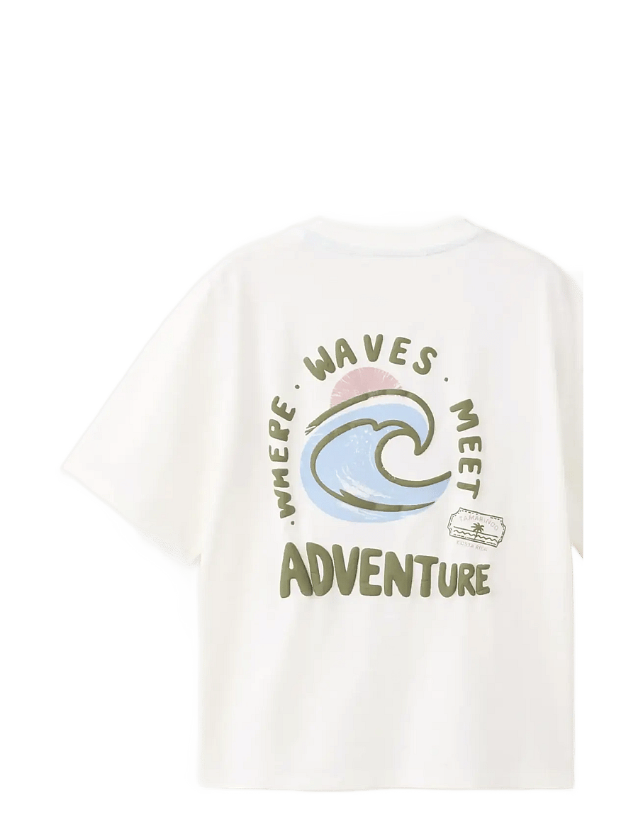Mango - Printed cotton-blend t-shirt - kortærmede t-shirts - natural white - 2