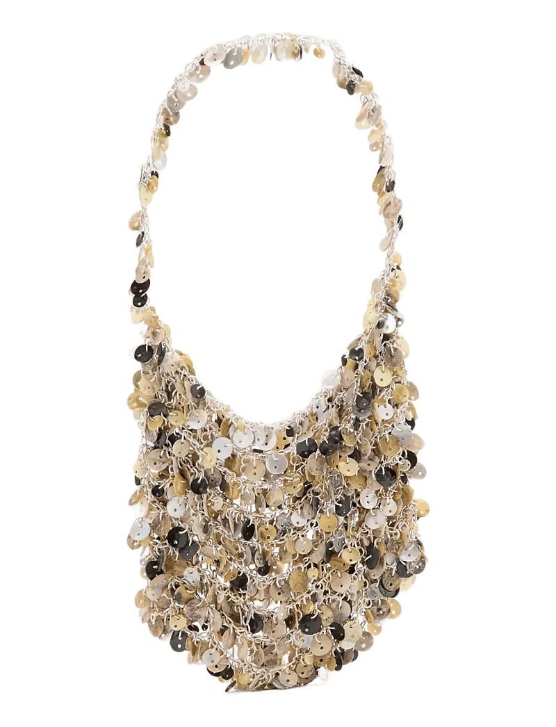 Mango - Chain handbag with mother-of-pearl buttons - særlige begivenheder - silver - 0