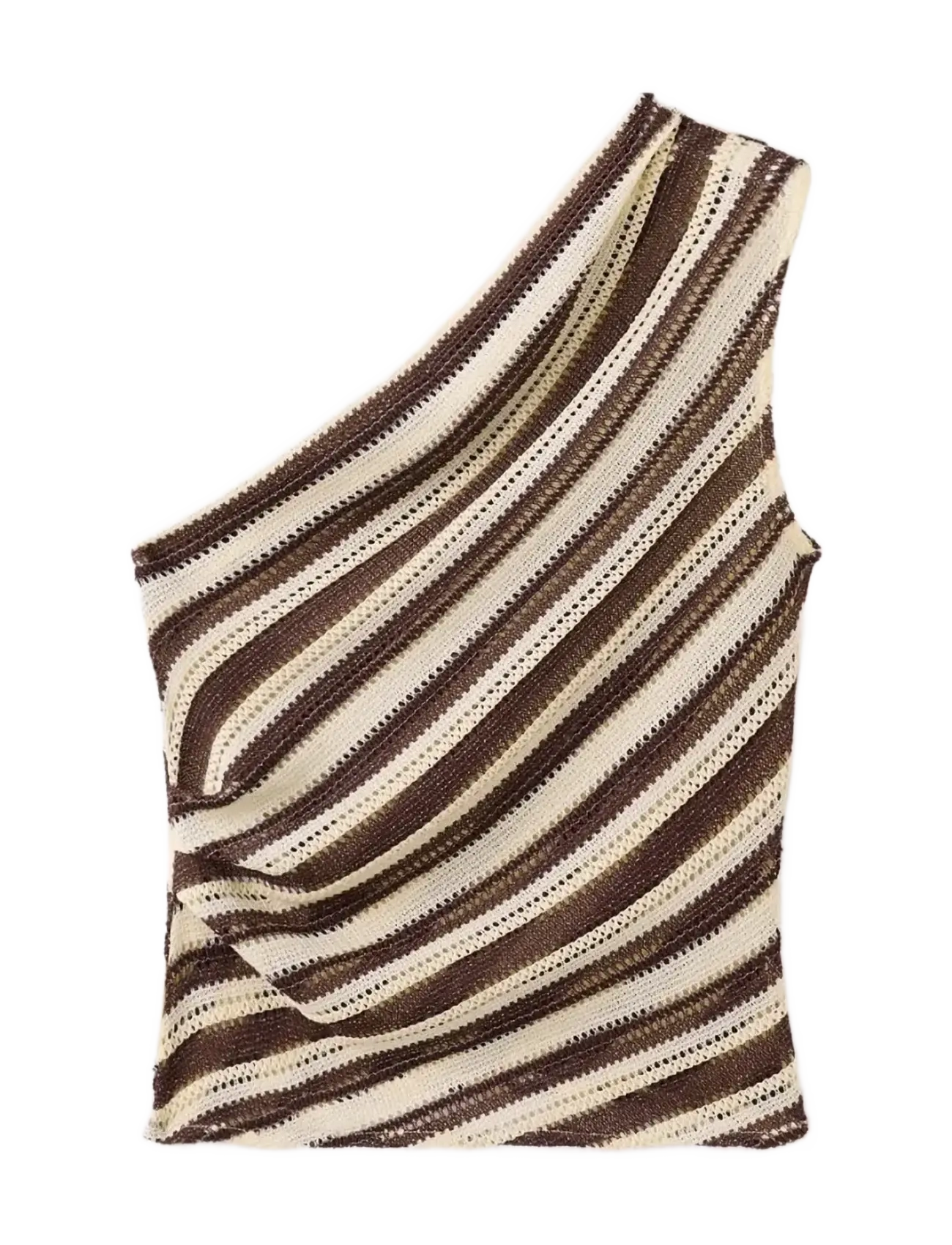 MANGO Gestreift Asymmetrical Oberteil Patterned - XL - Damen