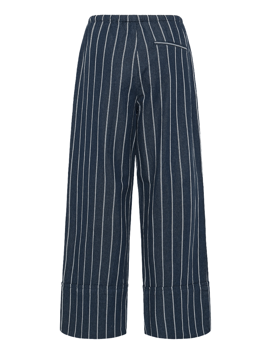 Mango - Turn-up hem striped trousers - bukser med lige ben - open blue - 2