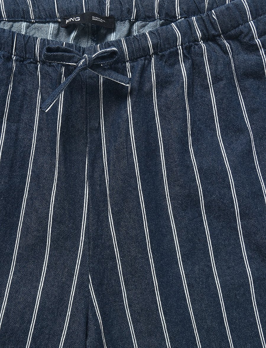 Mango - Turn-up hem striped trousers - bukser med lige ben - open blue - 4