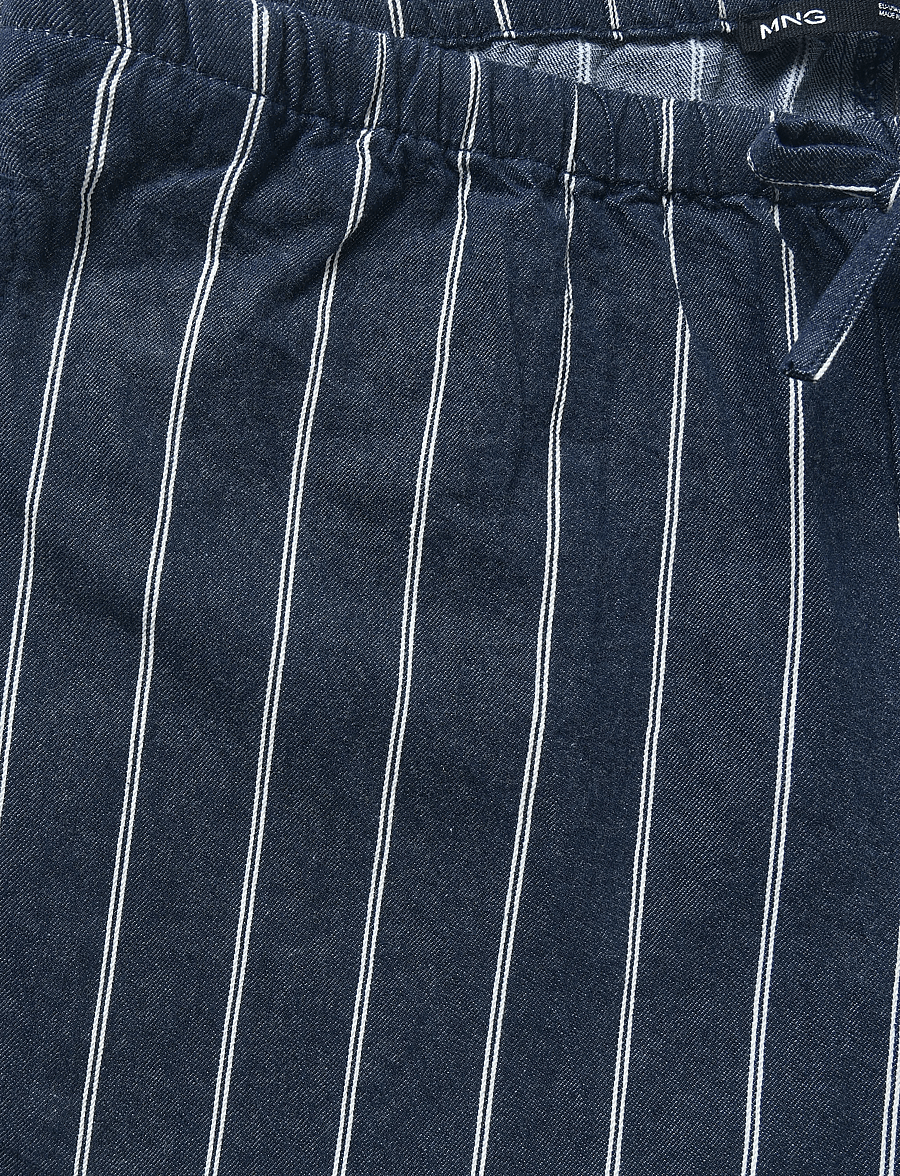 Mango - Turn-up hem striped trousers - bukser med lige ben - open blue - 5