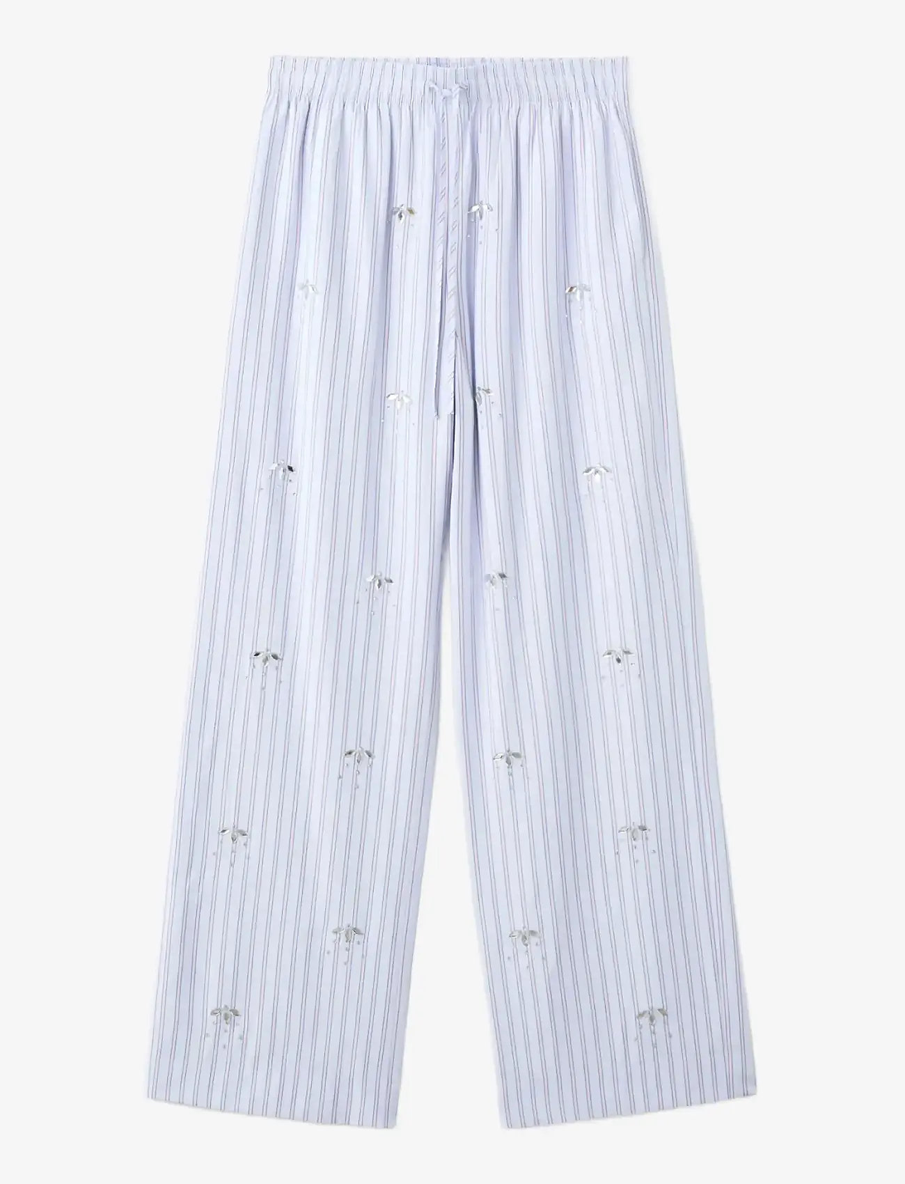 Mango - Striped trousers with bead detailing - bukser med lige ben - lt-pastel blue - 1