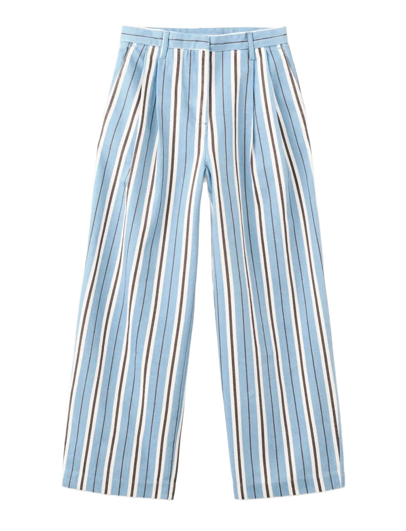 Mango - Wide leg striped jeans - lt-pastel blue - 1