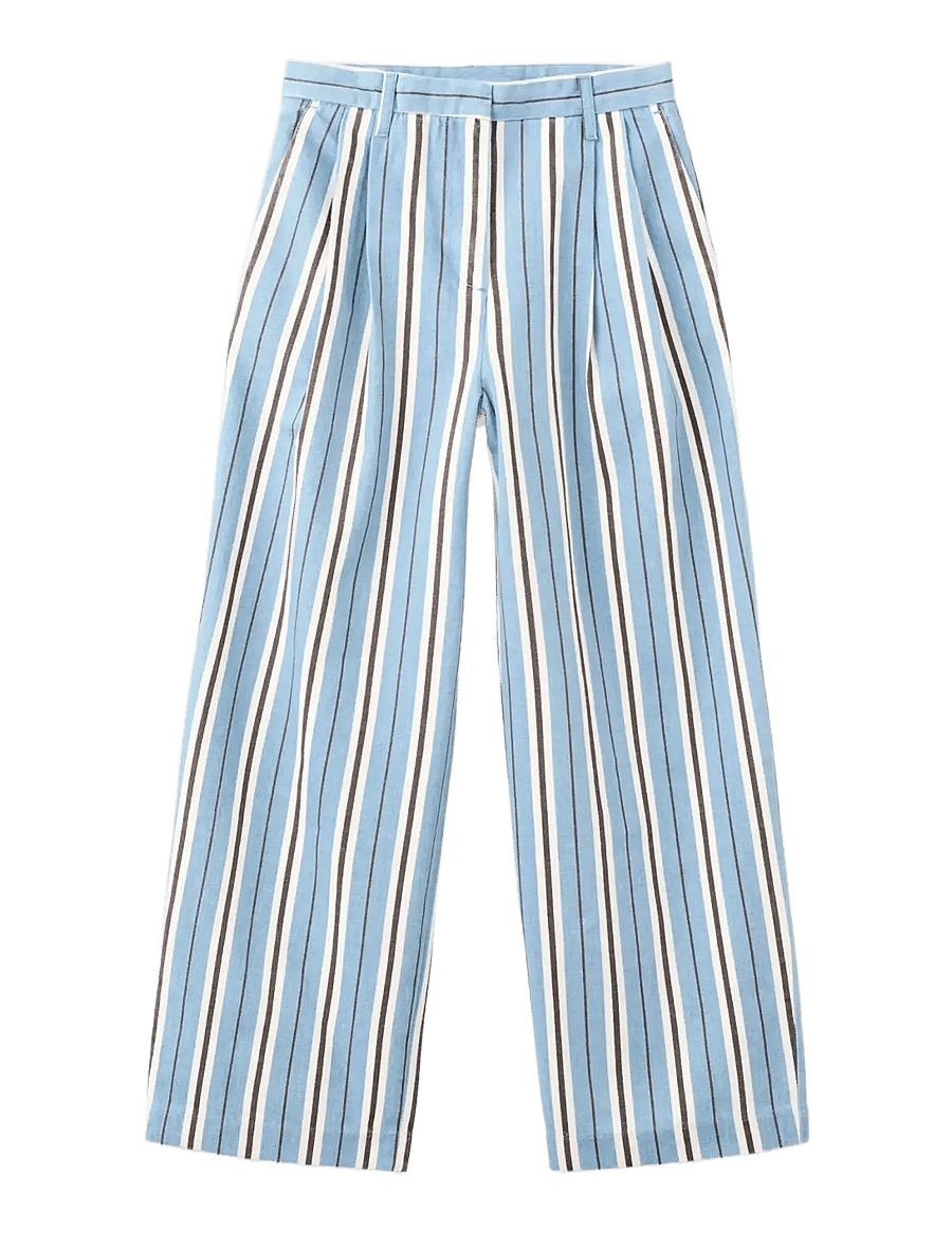 Mango - Wide leg striped jeans - lt-pastel blue - 1